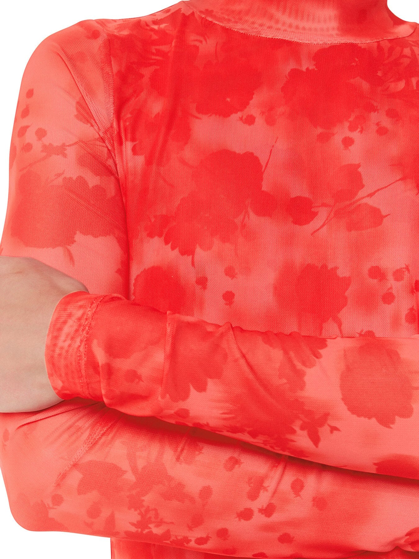 Blurred Blooms Mesh Top