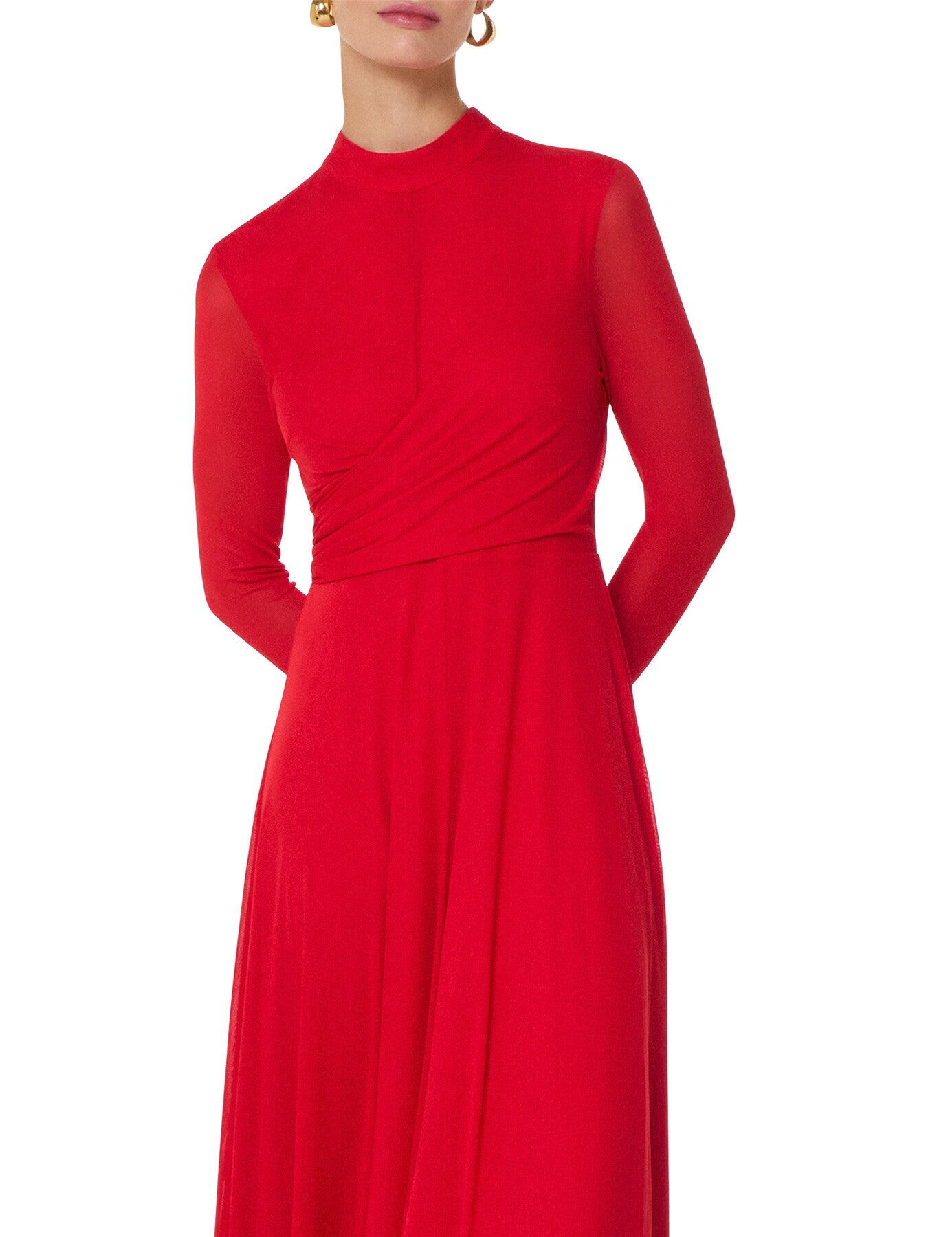 Arabella Ruched Mesh Dress