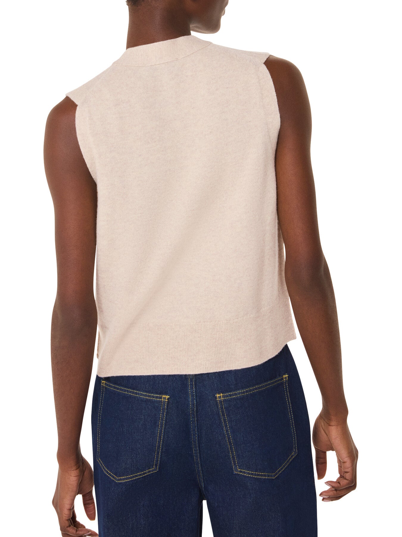 Wool V Neck Button Front Tank