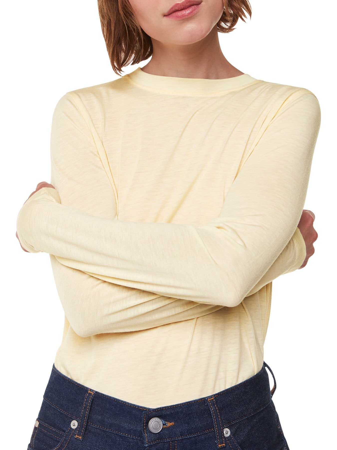 Wool Blend Crew Neck Top