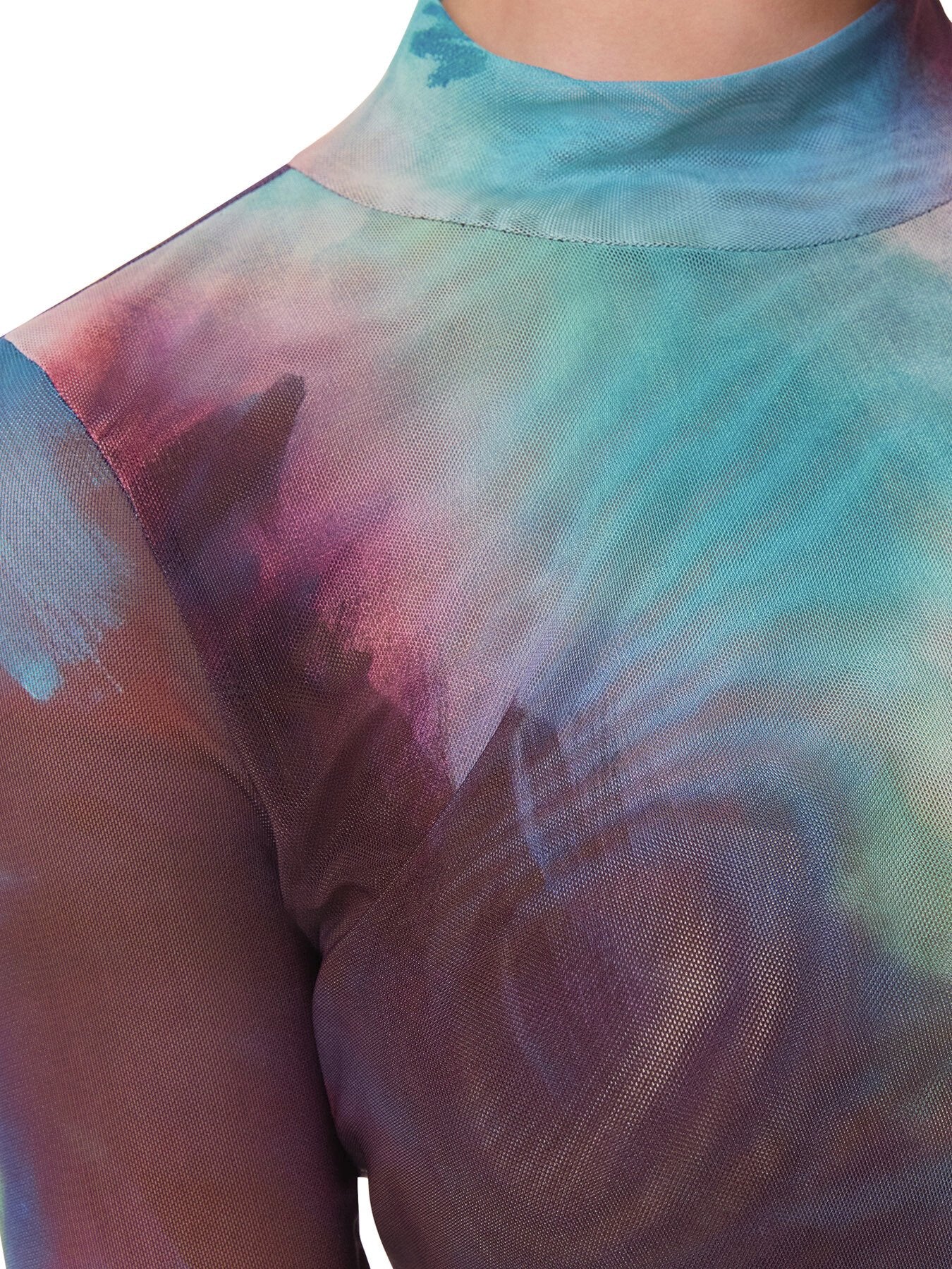 Oil Print Mesh Top