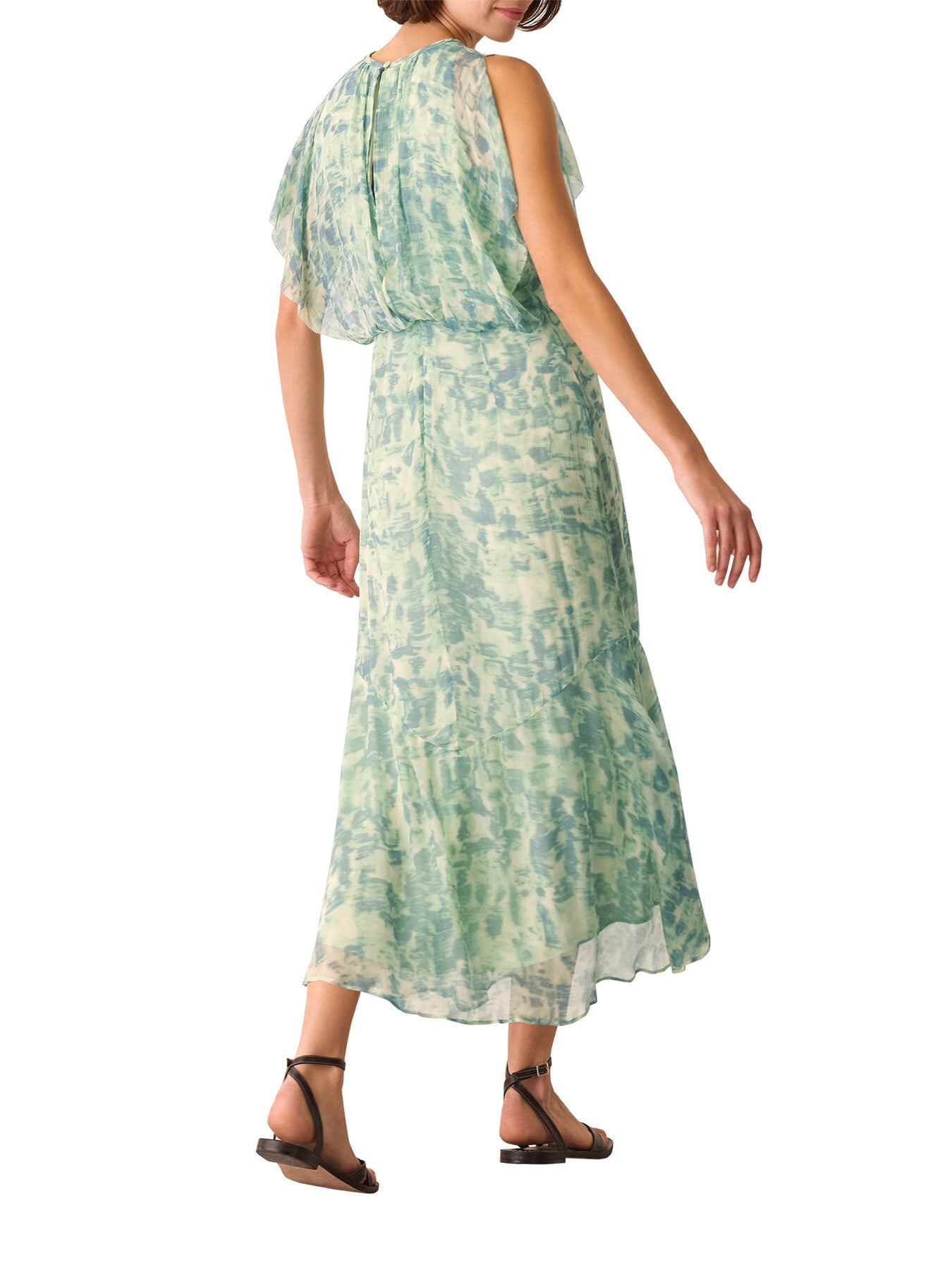 Dashed Brush Marks Midi Dress