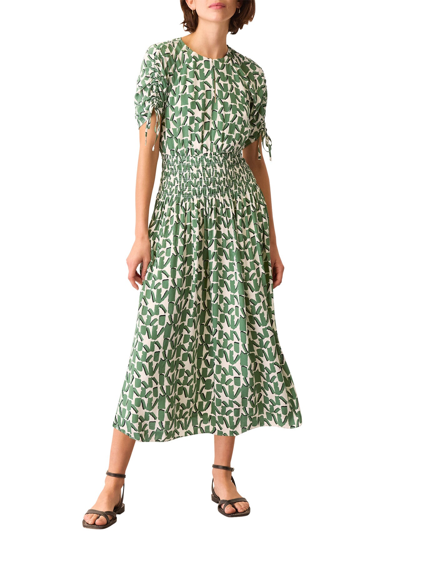 Abstract Squares Midi Dress