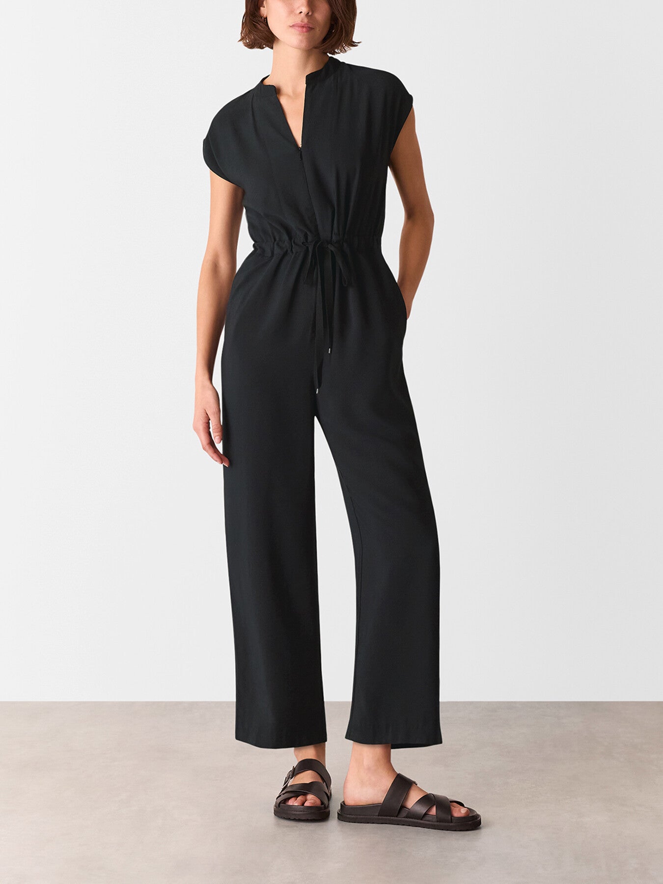 Sleeveless Drawstring Jumpsuit