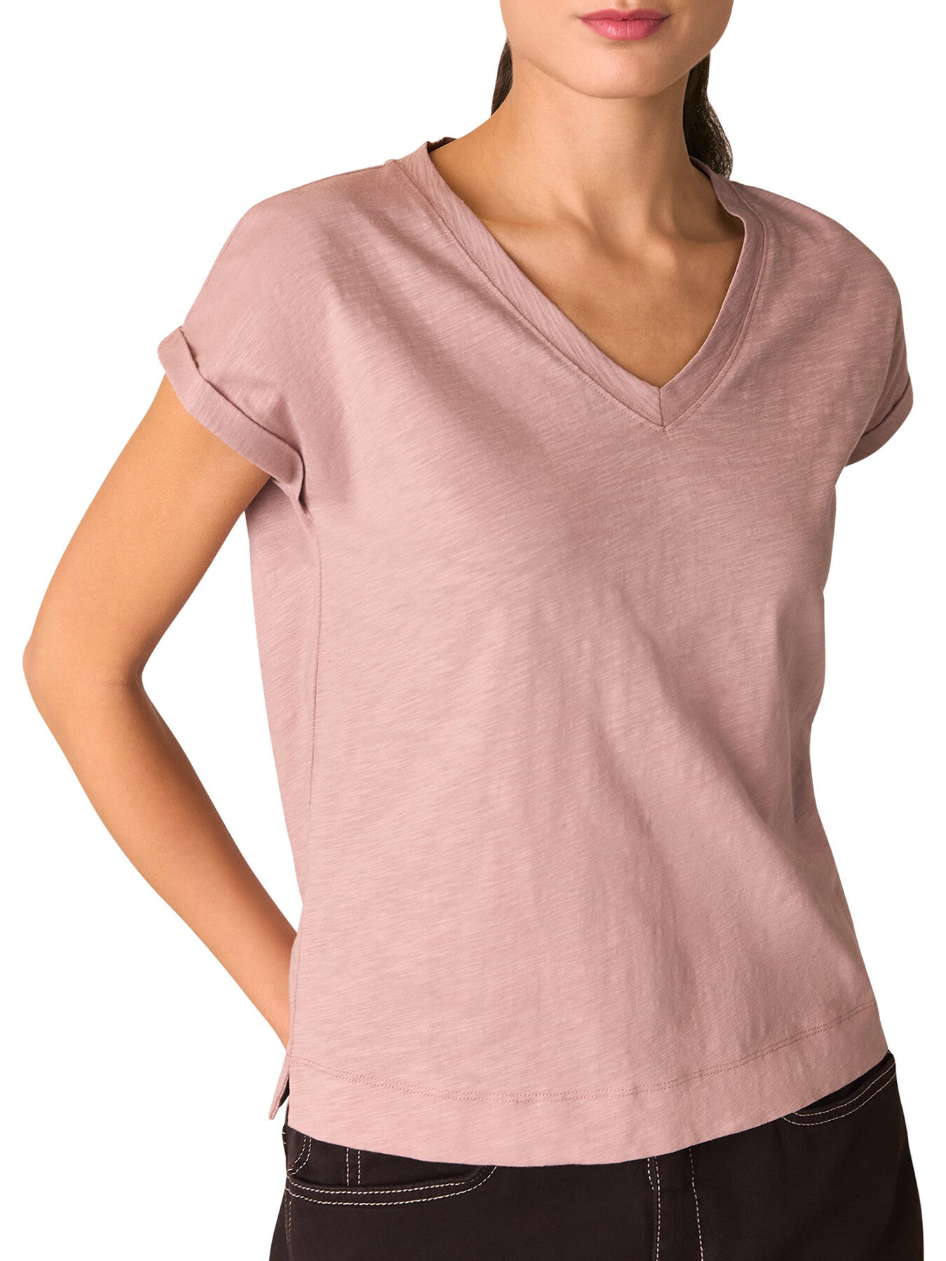 Willa V Neck Cap Sleeve Tee