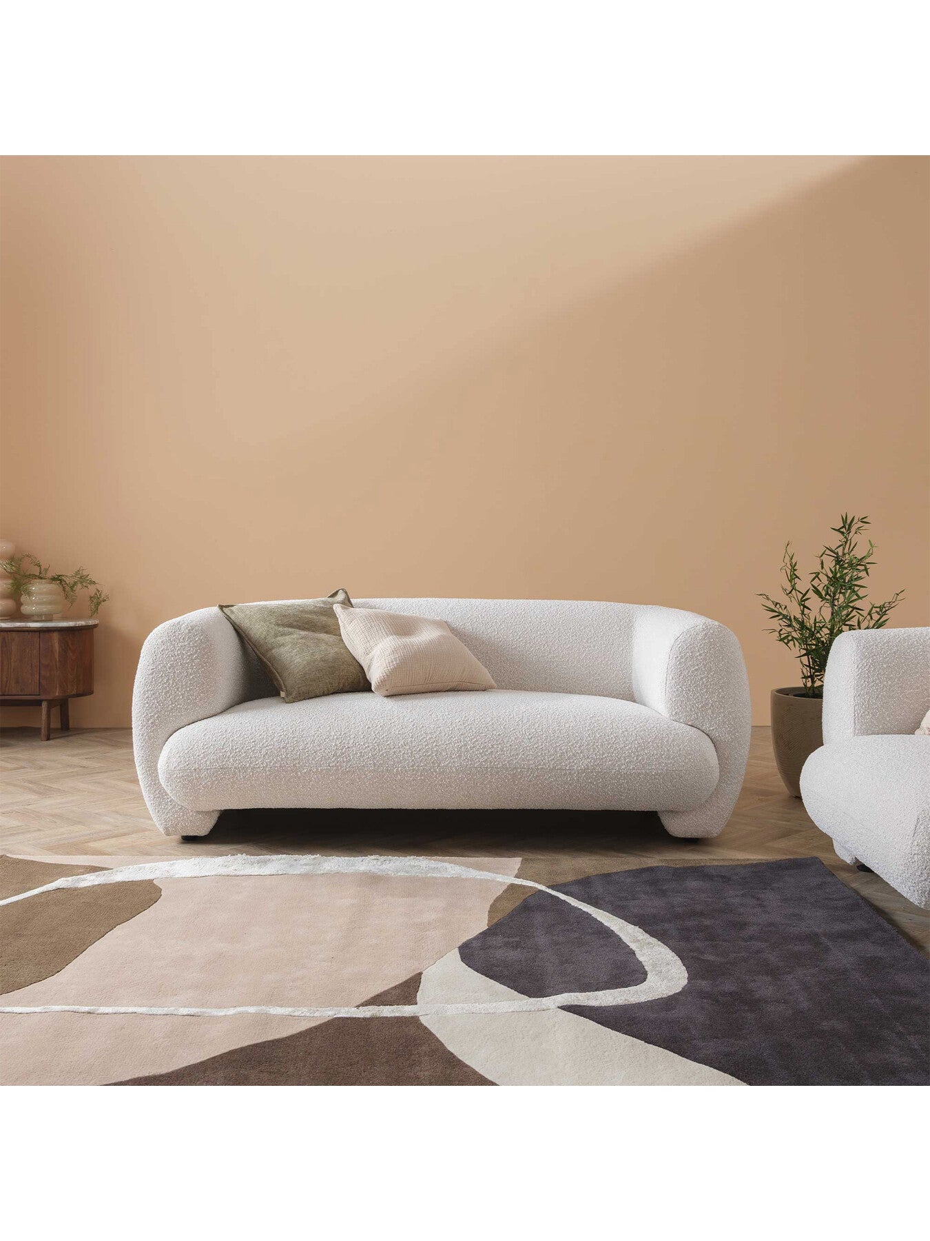 Edmonia Cream Boucle 2 Seater Loveseat