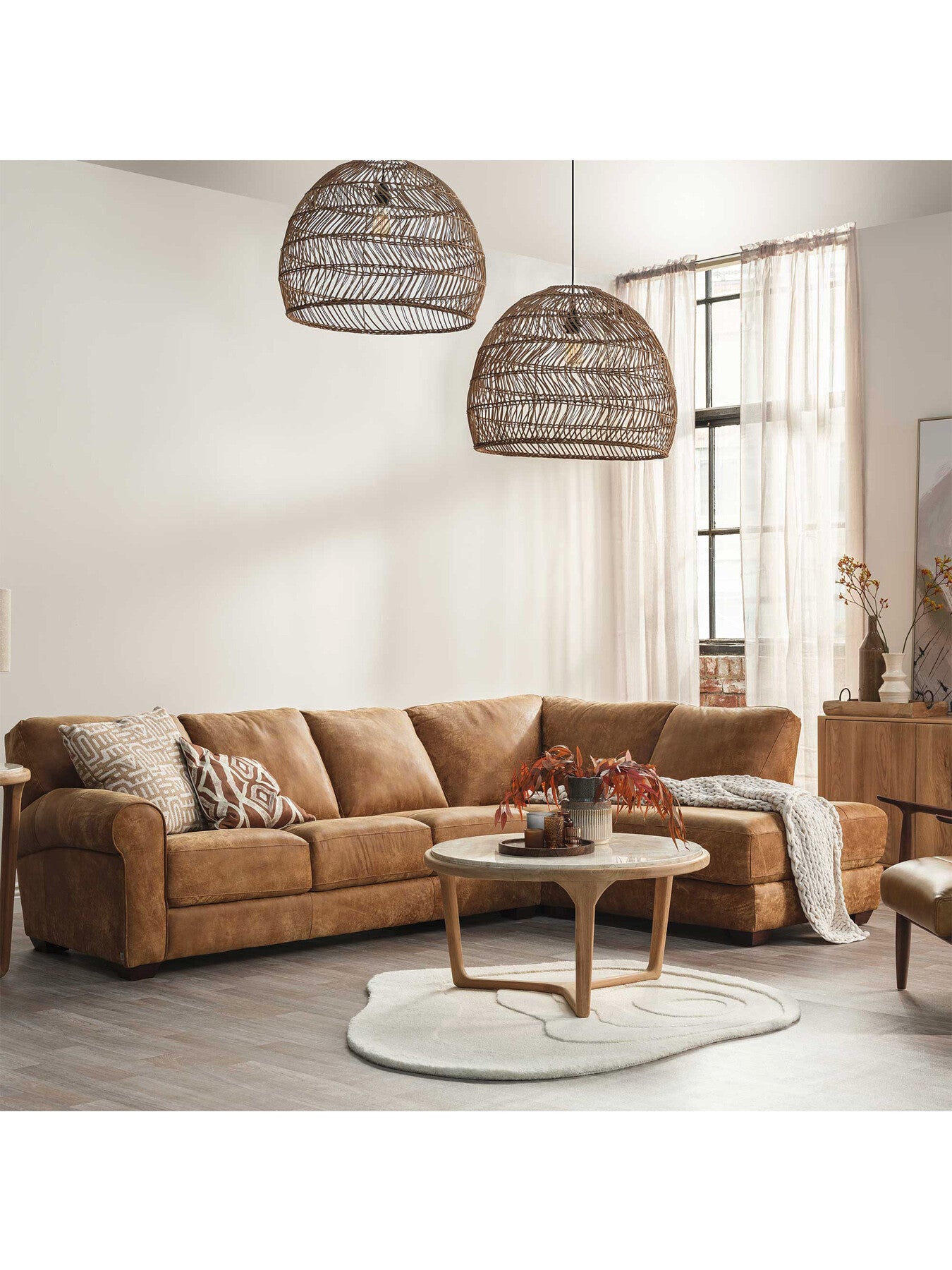 New Houston Large Right Hand Facing Leather Chaise