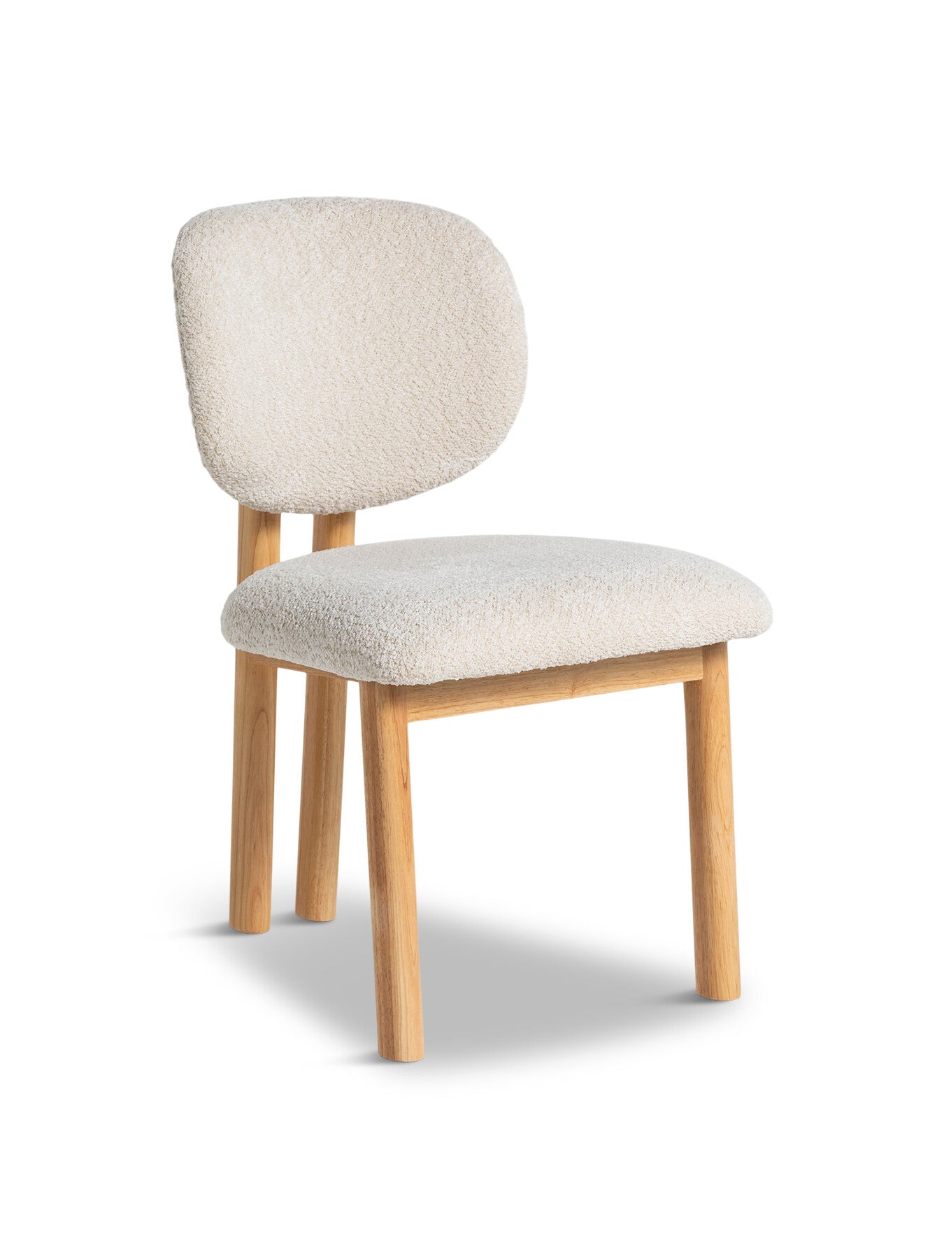 Erin Curved White Fabric Open Back Dining Chair With