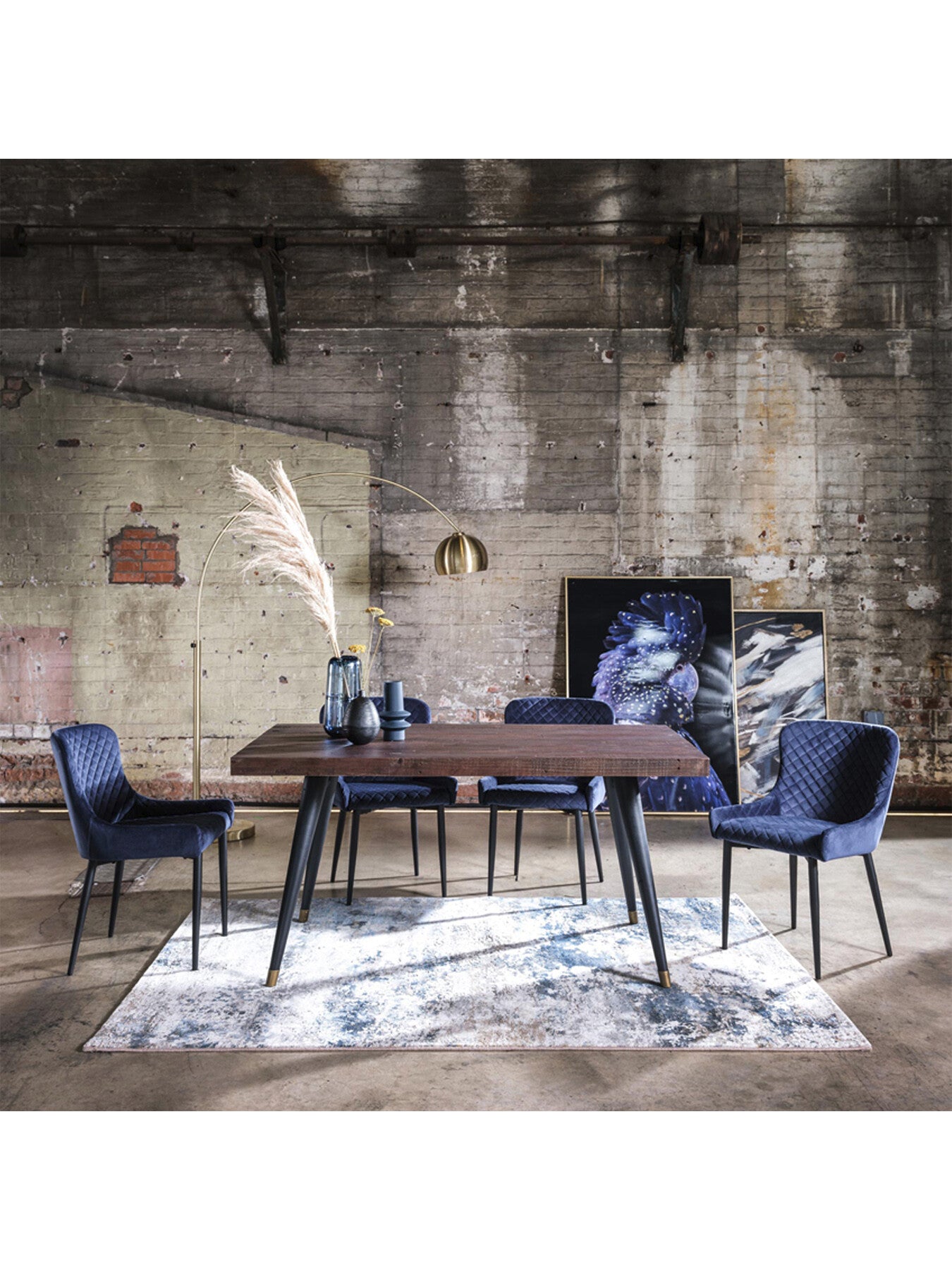 Rivington Velvet Quilted Dining Chair