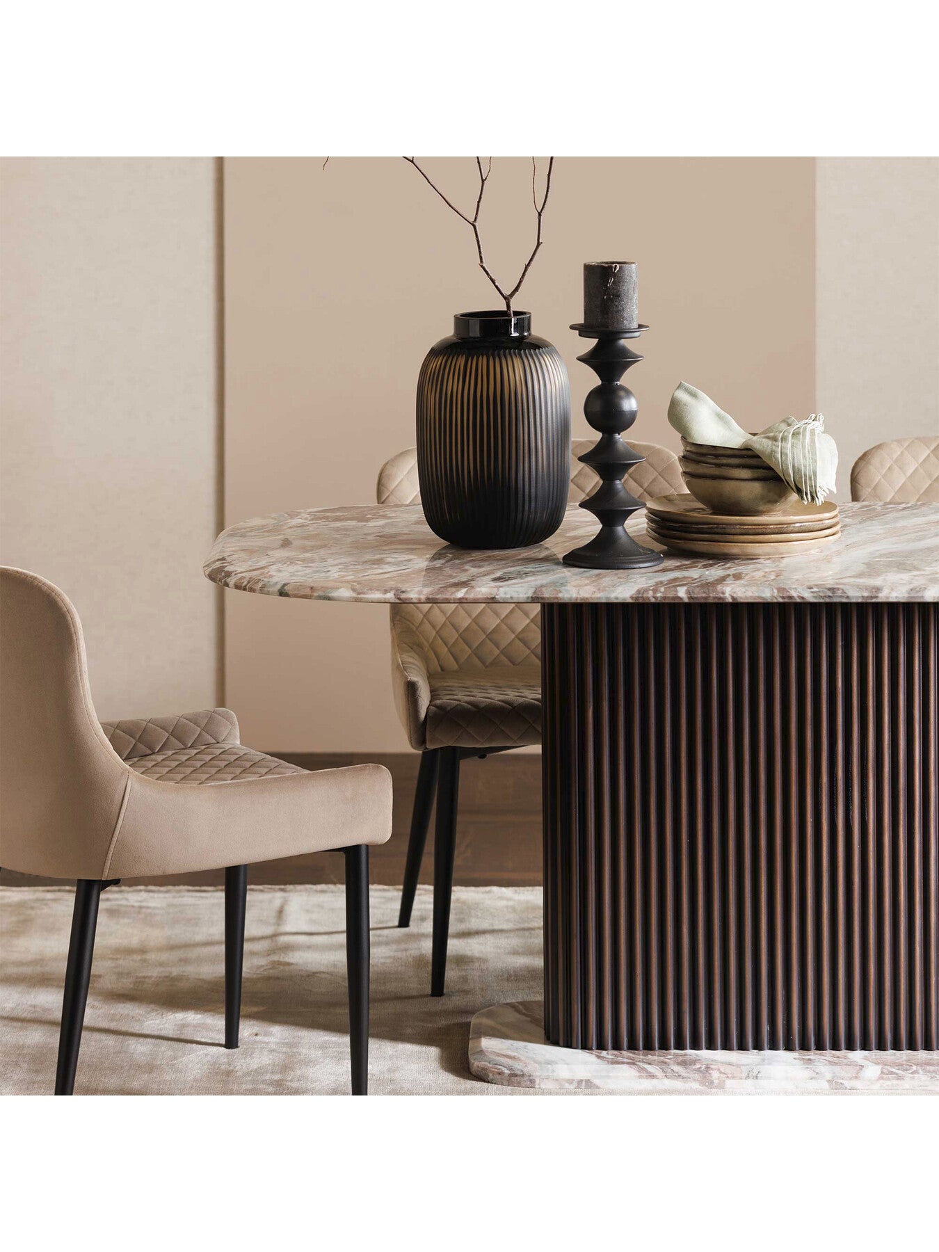 Rivington Velvet Quilted Dining Chair