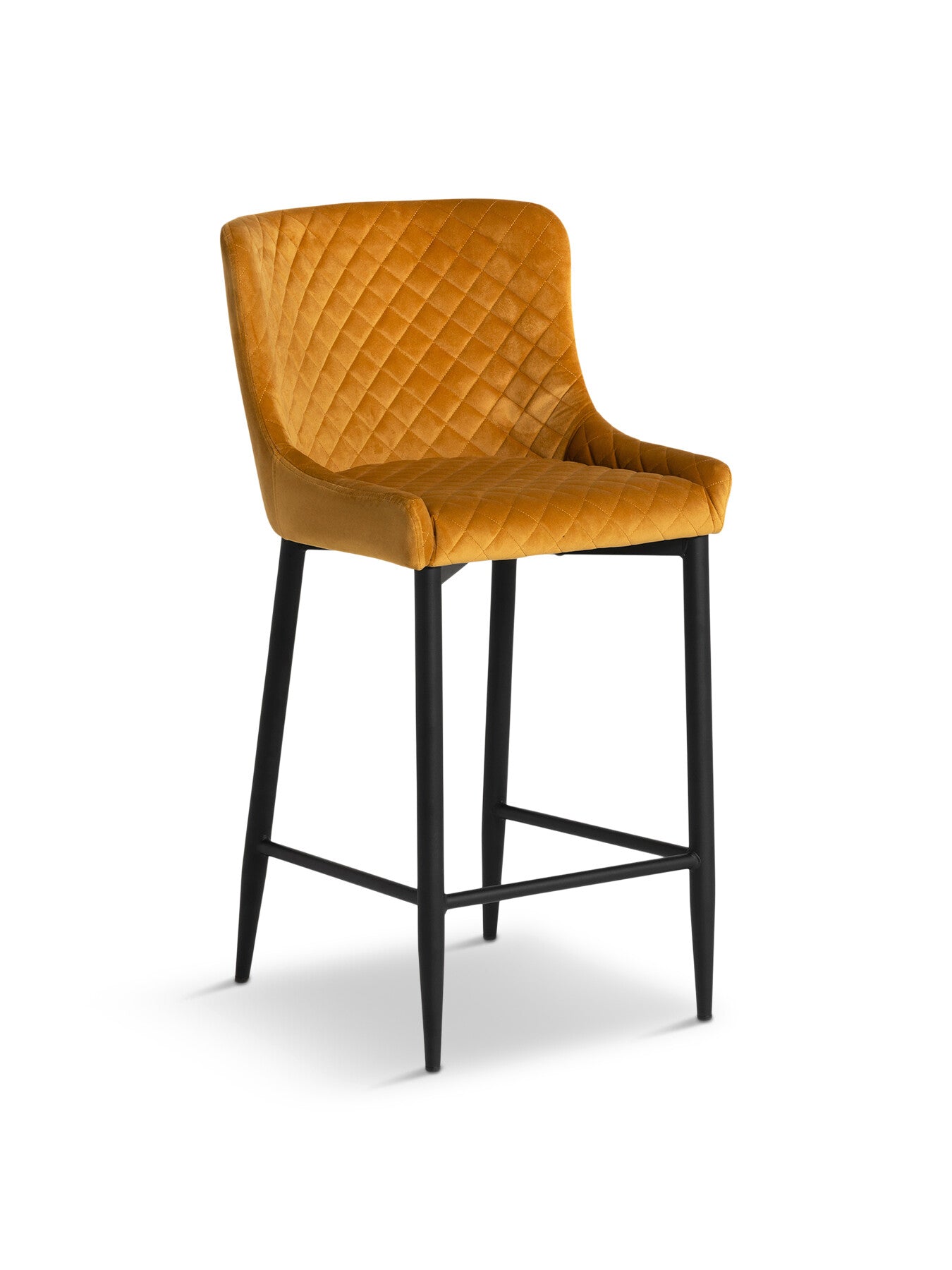 Rivington Golden Velvet Quilted Counter Stool