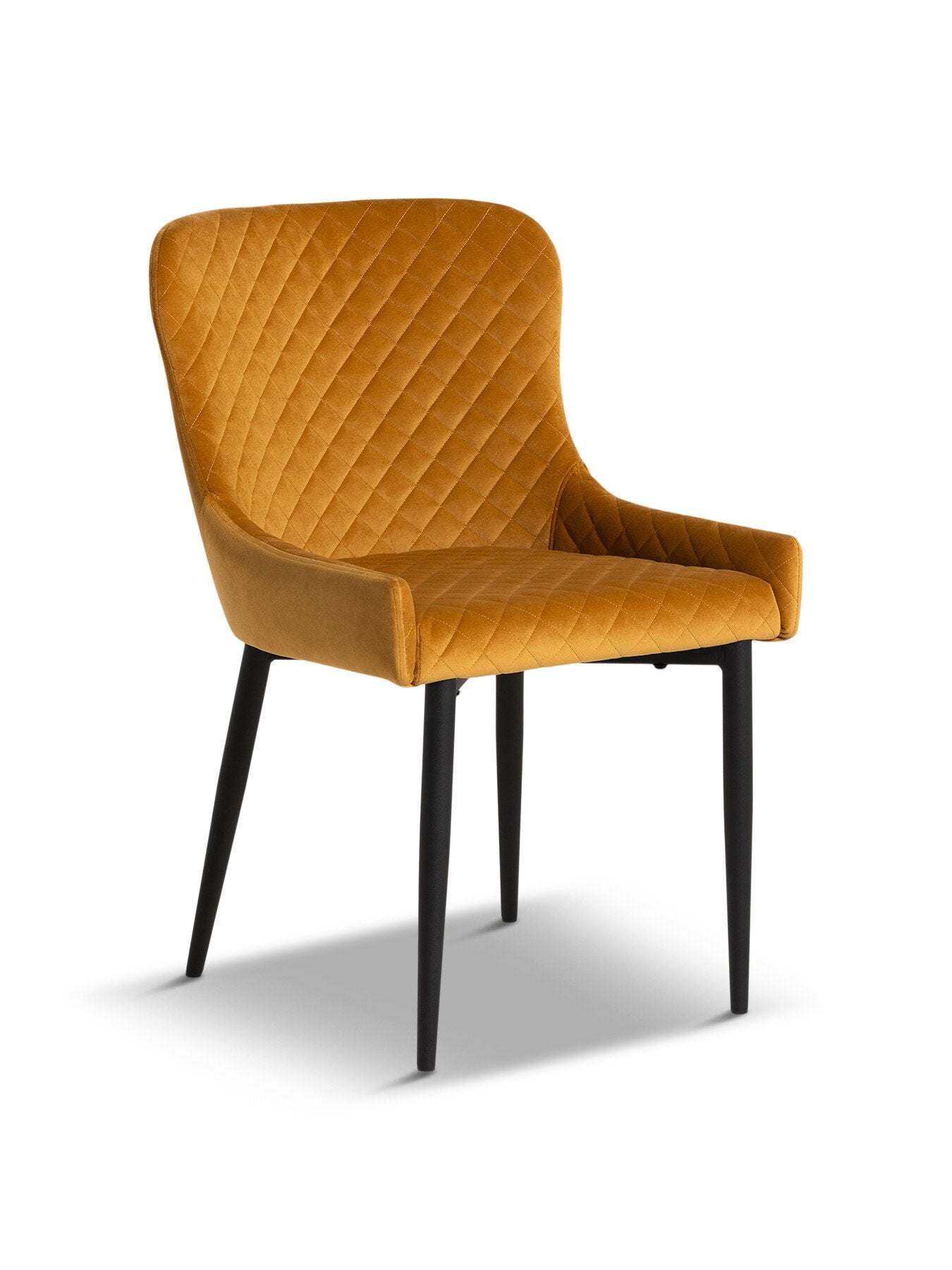 Rivington Golden Velvet Quilted Dining Chair