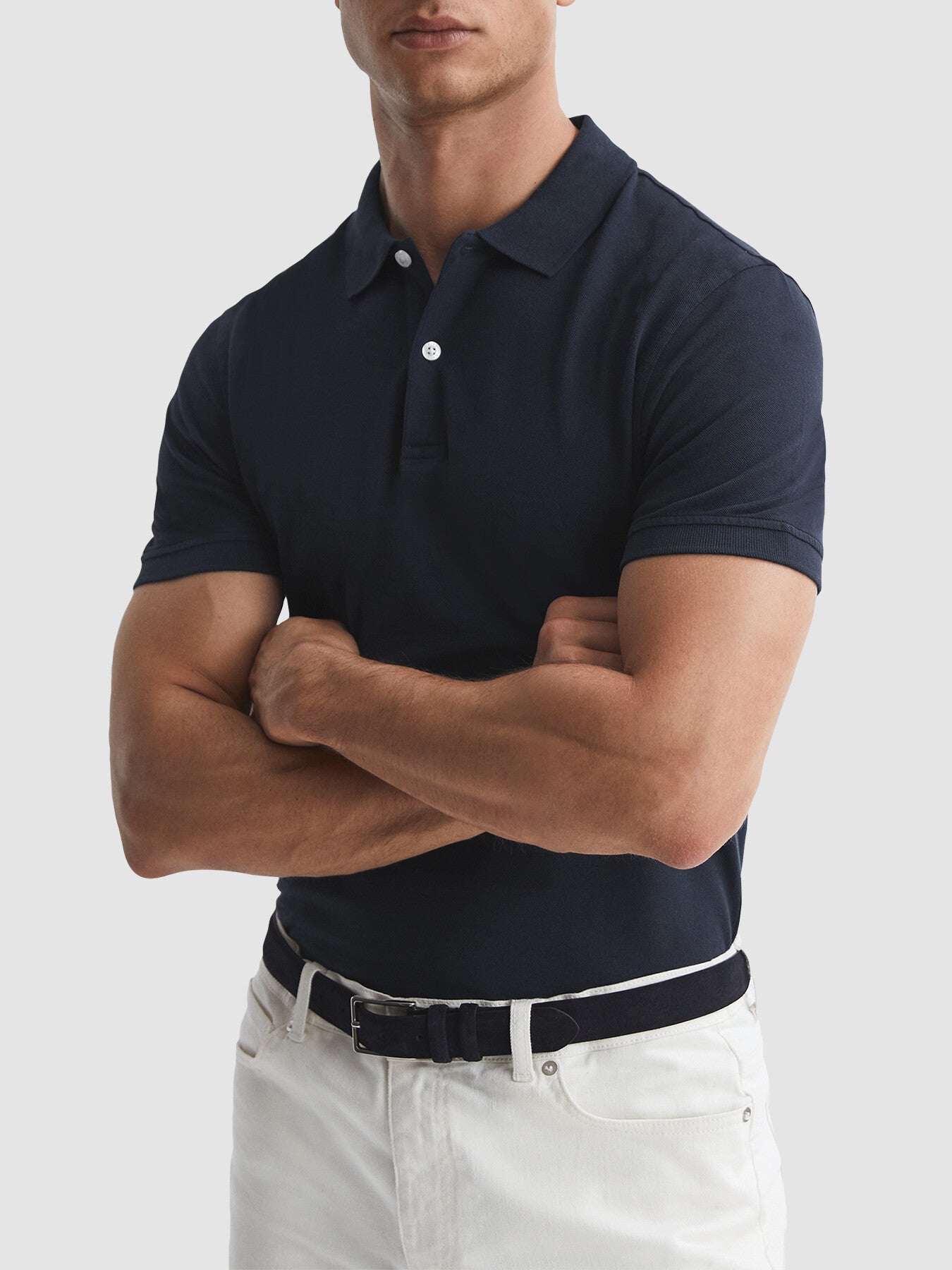 Navy BluePuro Slim Fit Garment Dye Polo Shirt