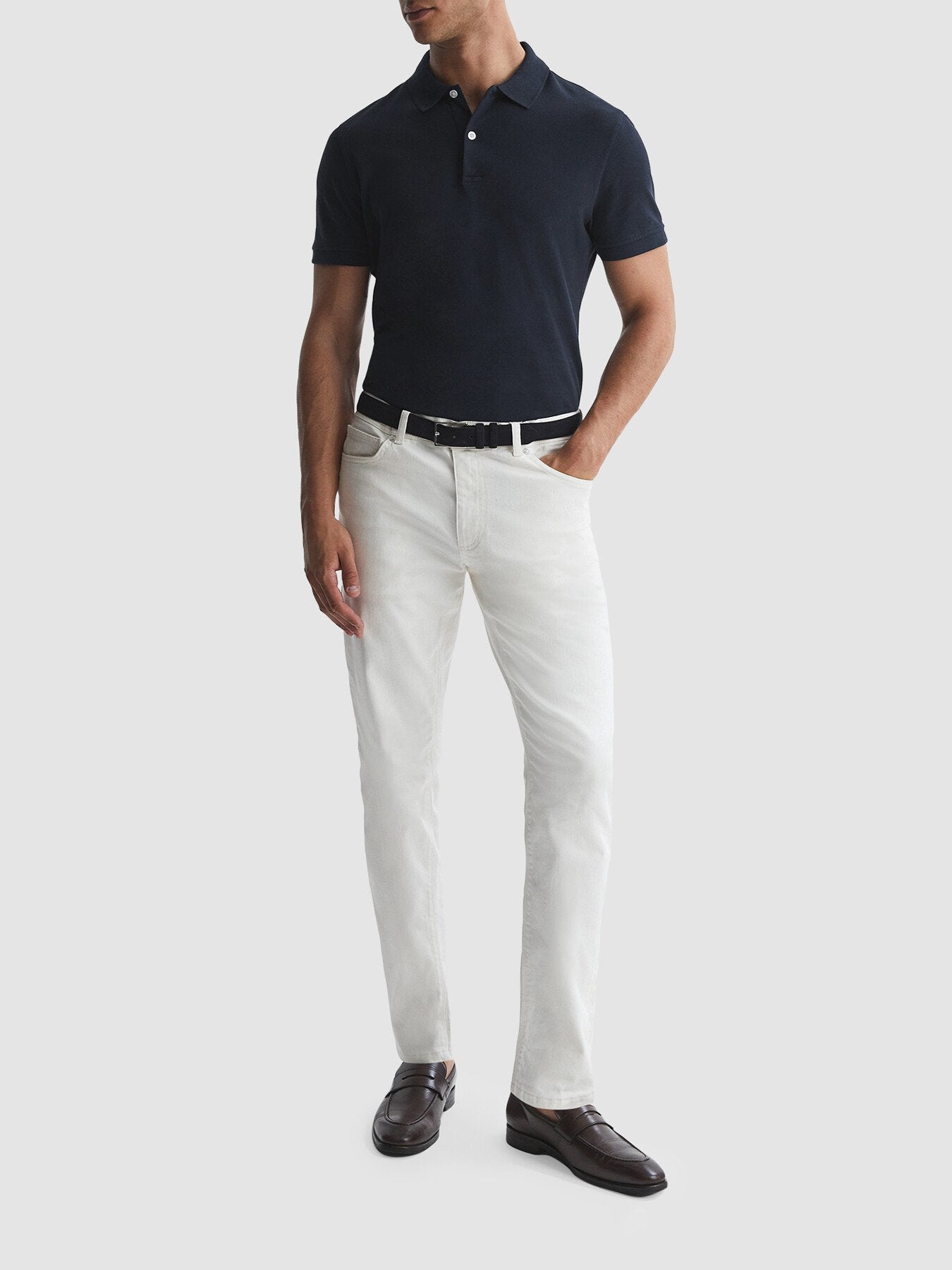 Navy BluePuro Slim Fit Garment Dye Polo Shirt