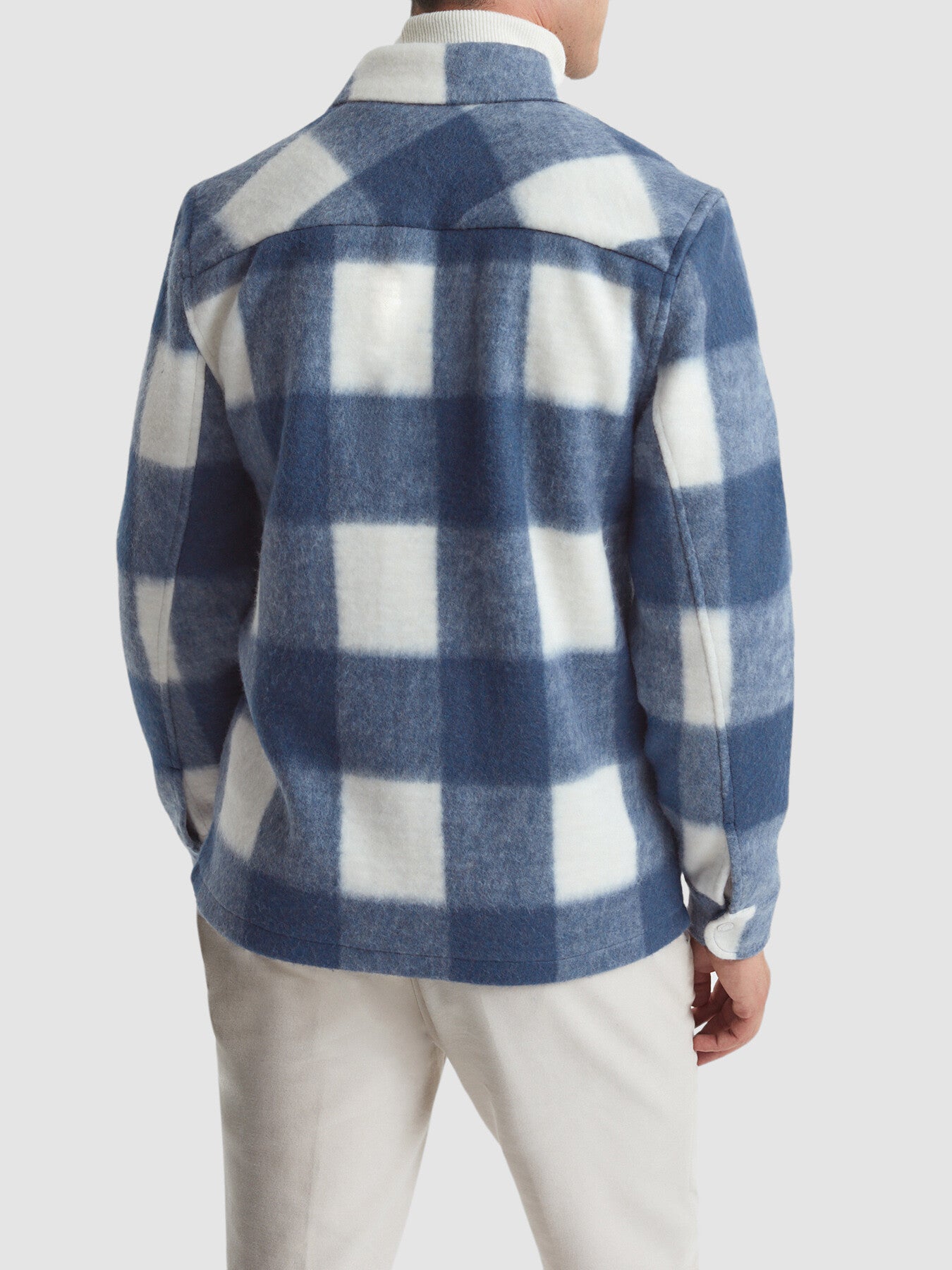 BlueScott Brushed Wool-Cotton Check Overshirt
