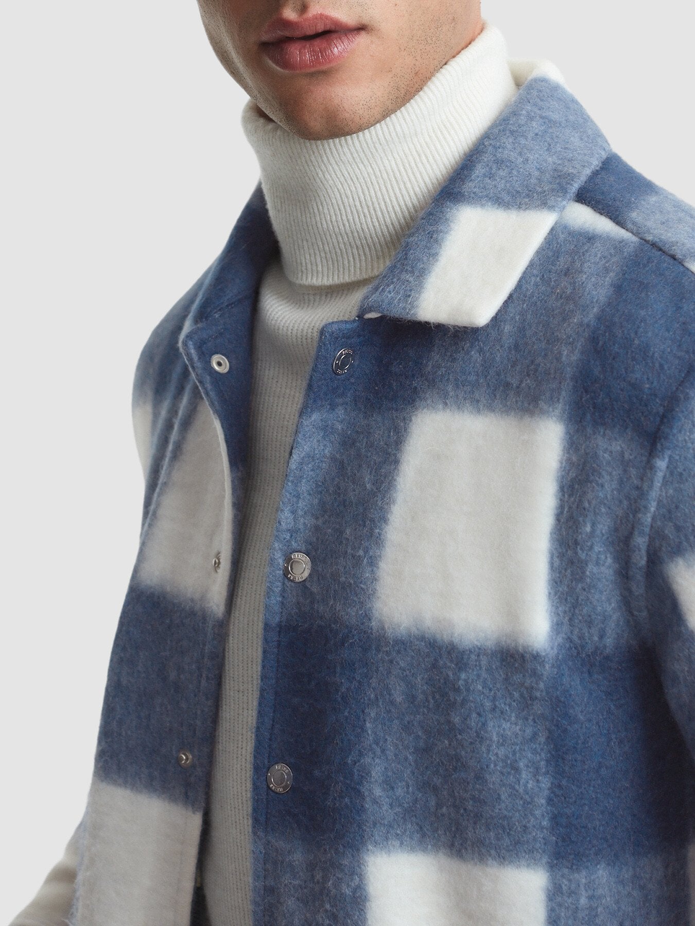 BlueScott Brushed Wool-Cotton Check Overshirt