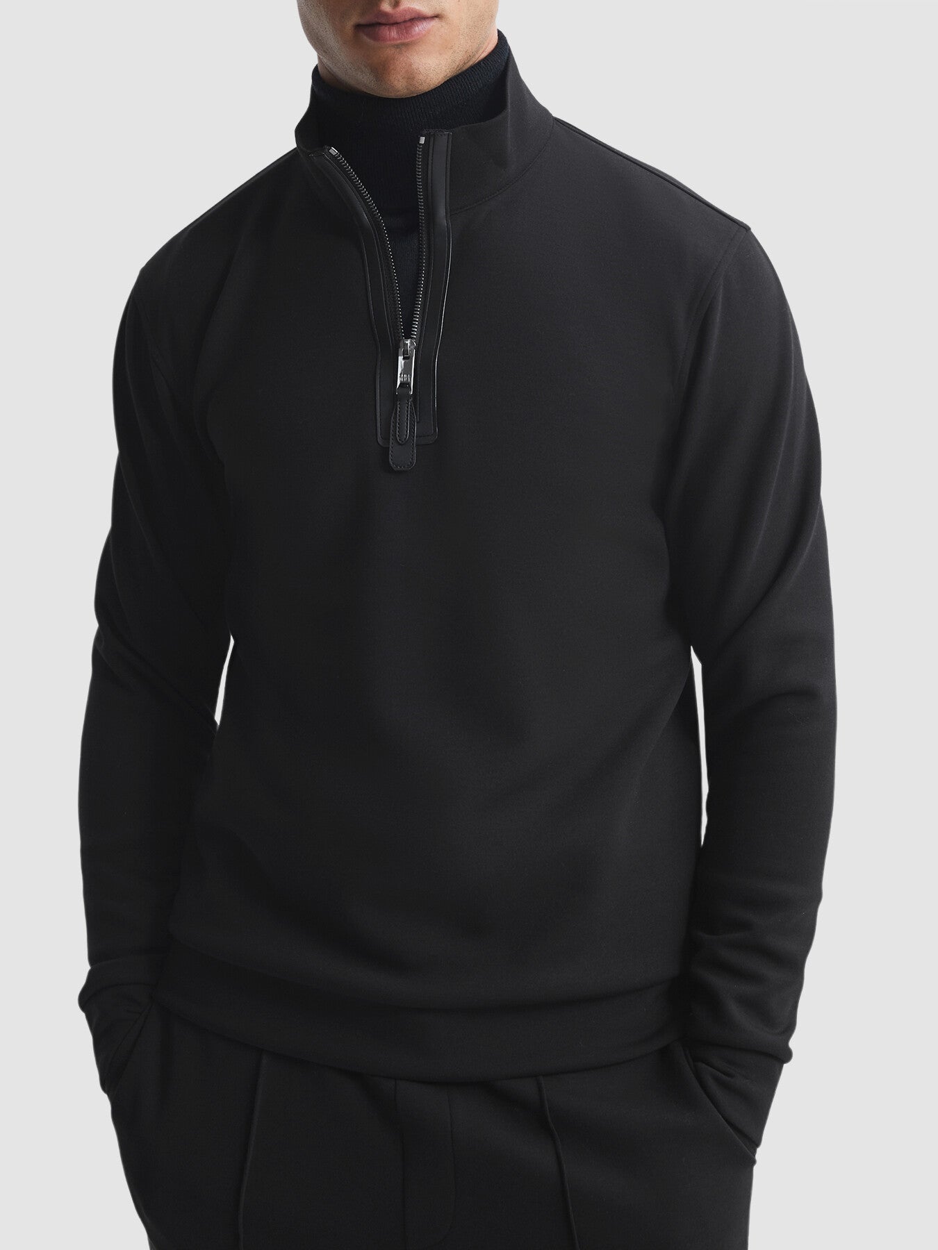 Hale Contrast Half-Zip Funnel Neck Jumper