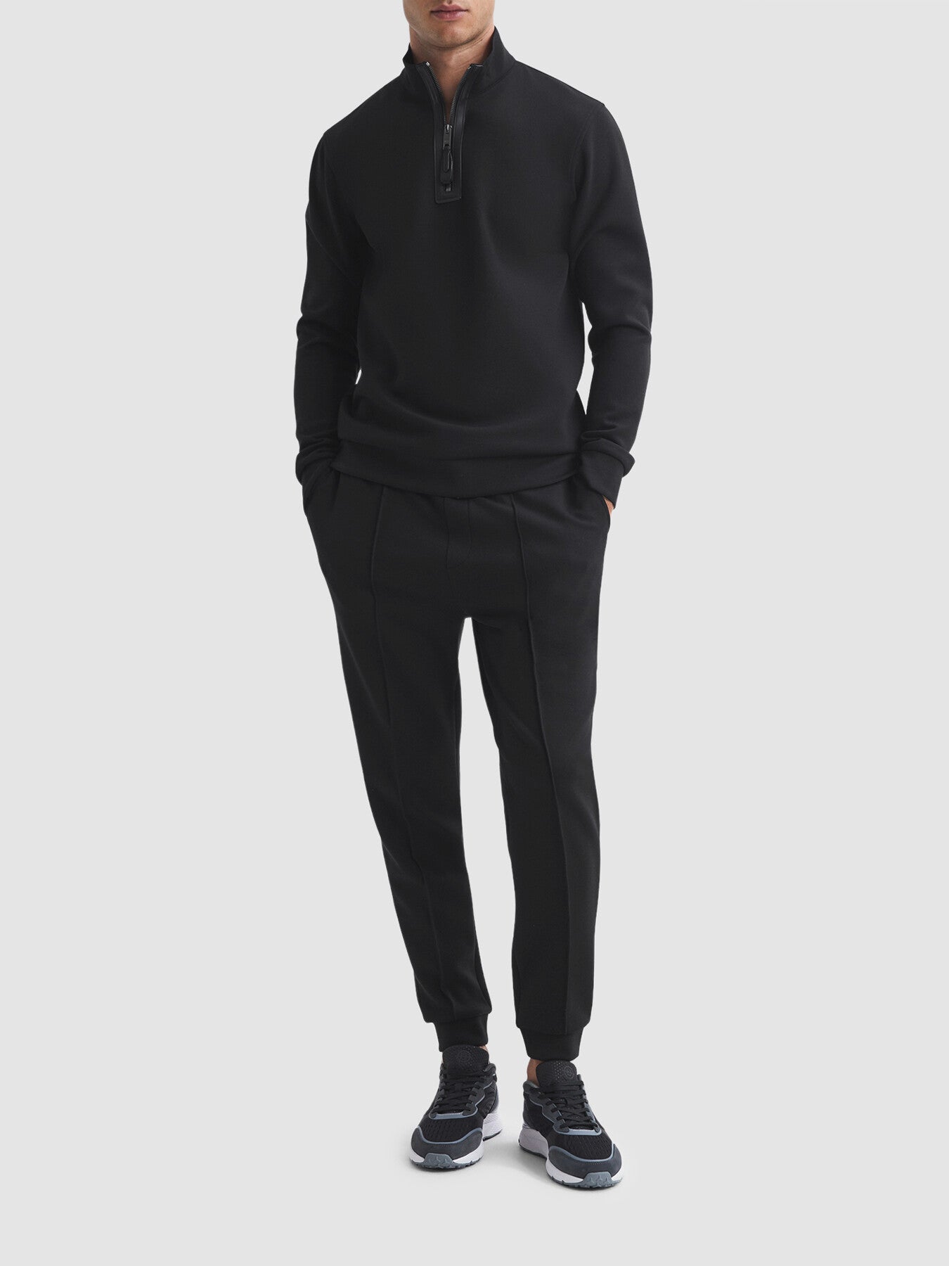 Hale Contrast Half-Zip Funnel Neck Jumper