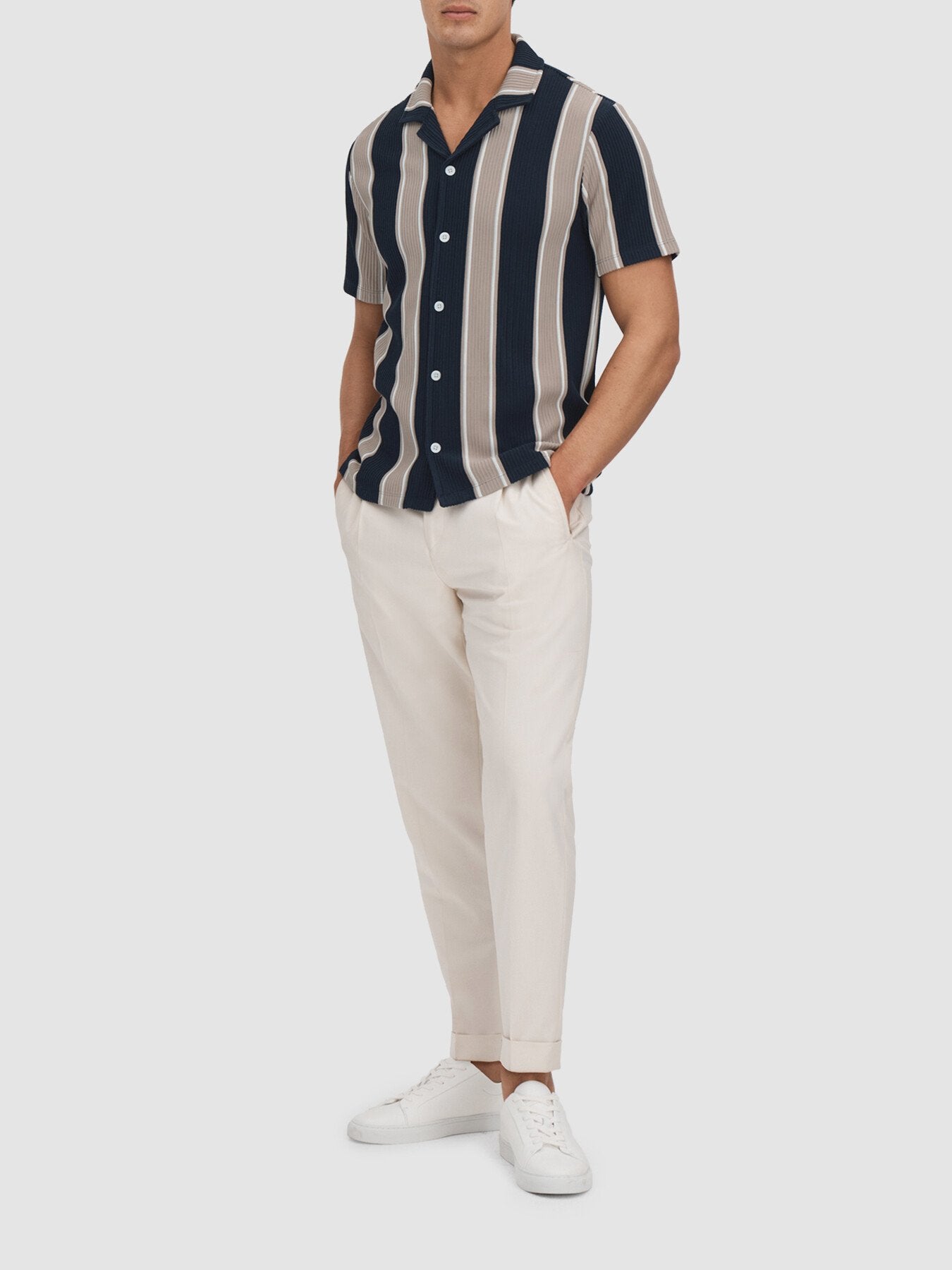 Alton Slim Fit Ribbed Cuban Collar Shirt