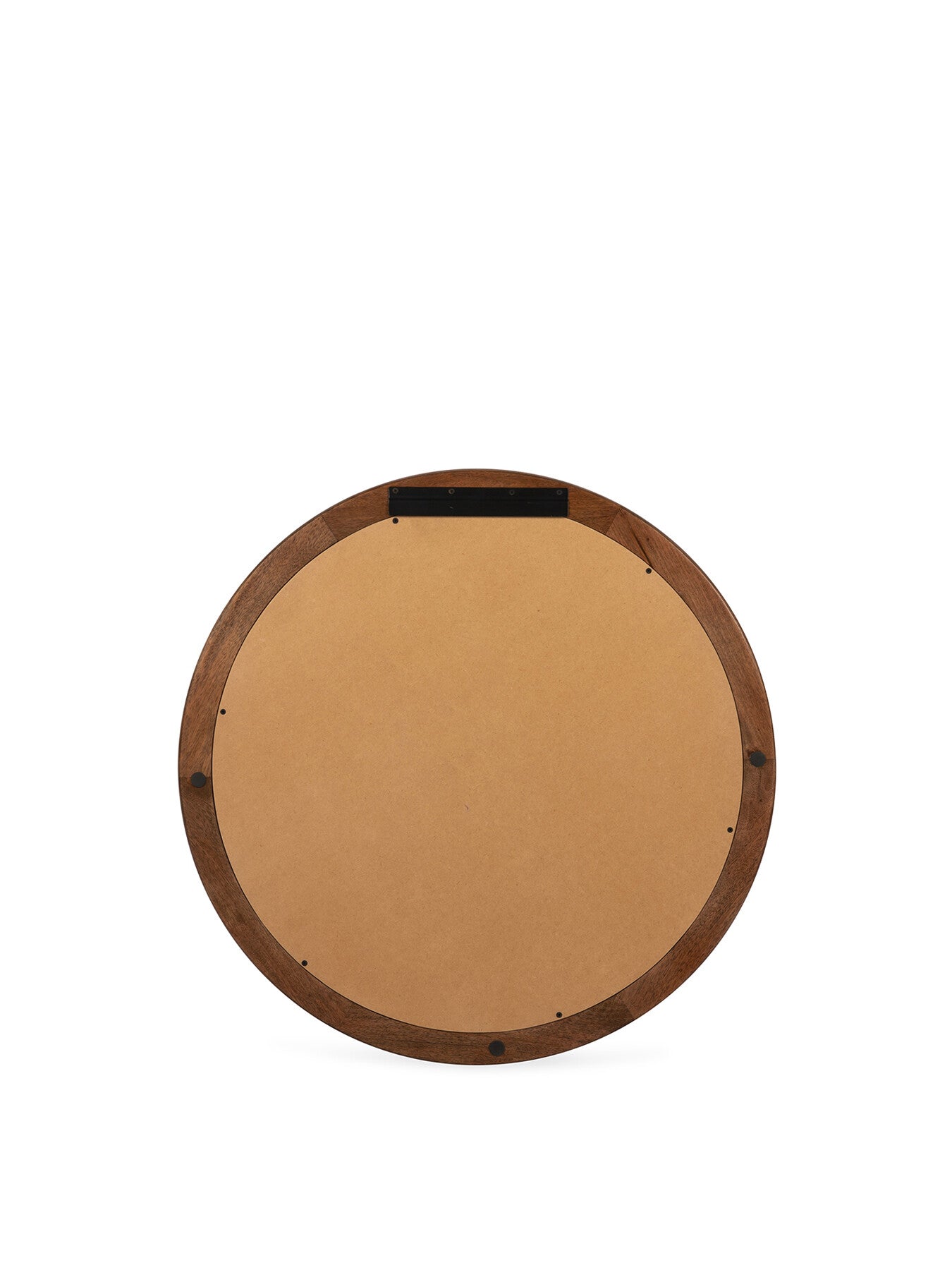 Genoa Round Wooden Wall Mirror 80cm Walnut Finish