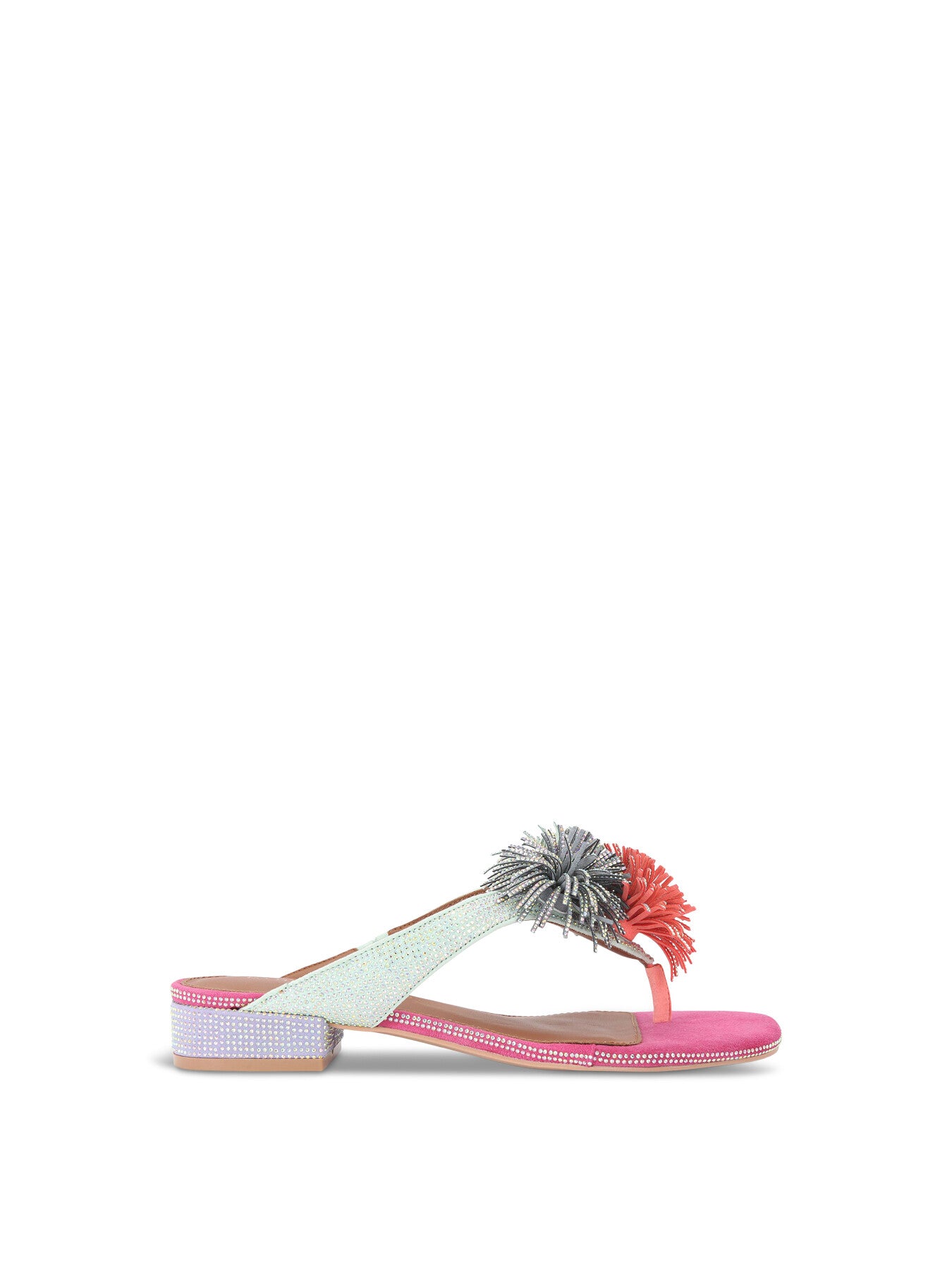 POM POM T-BAR FLAT SANDAL