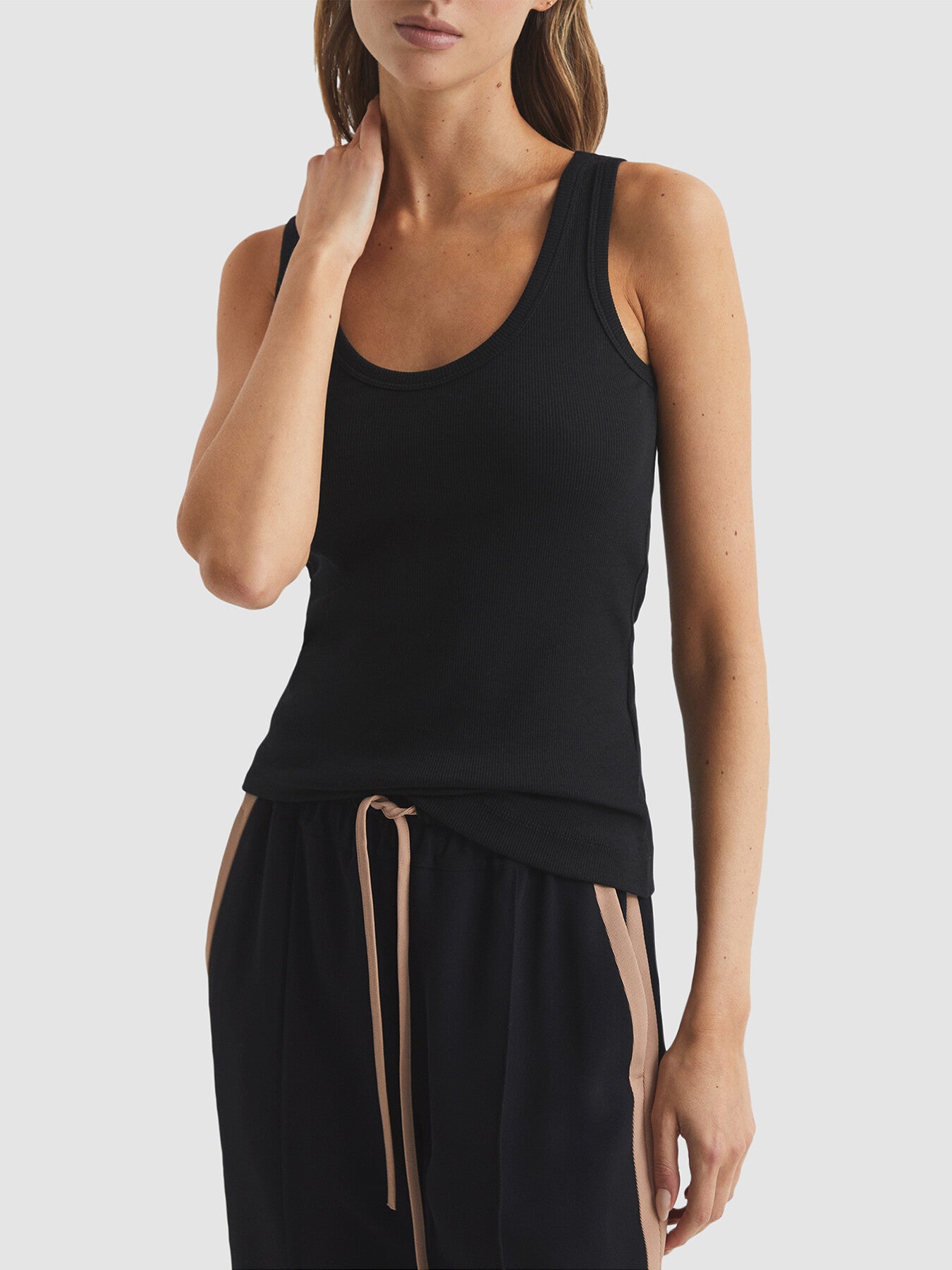 Violet Scoop Neck Jersey Vest Top
