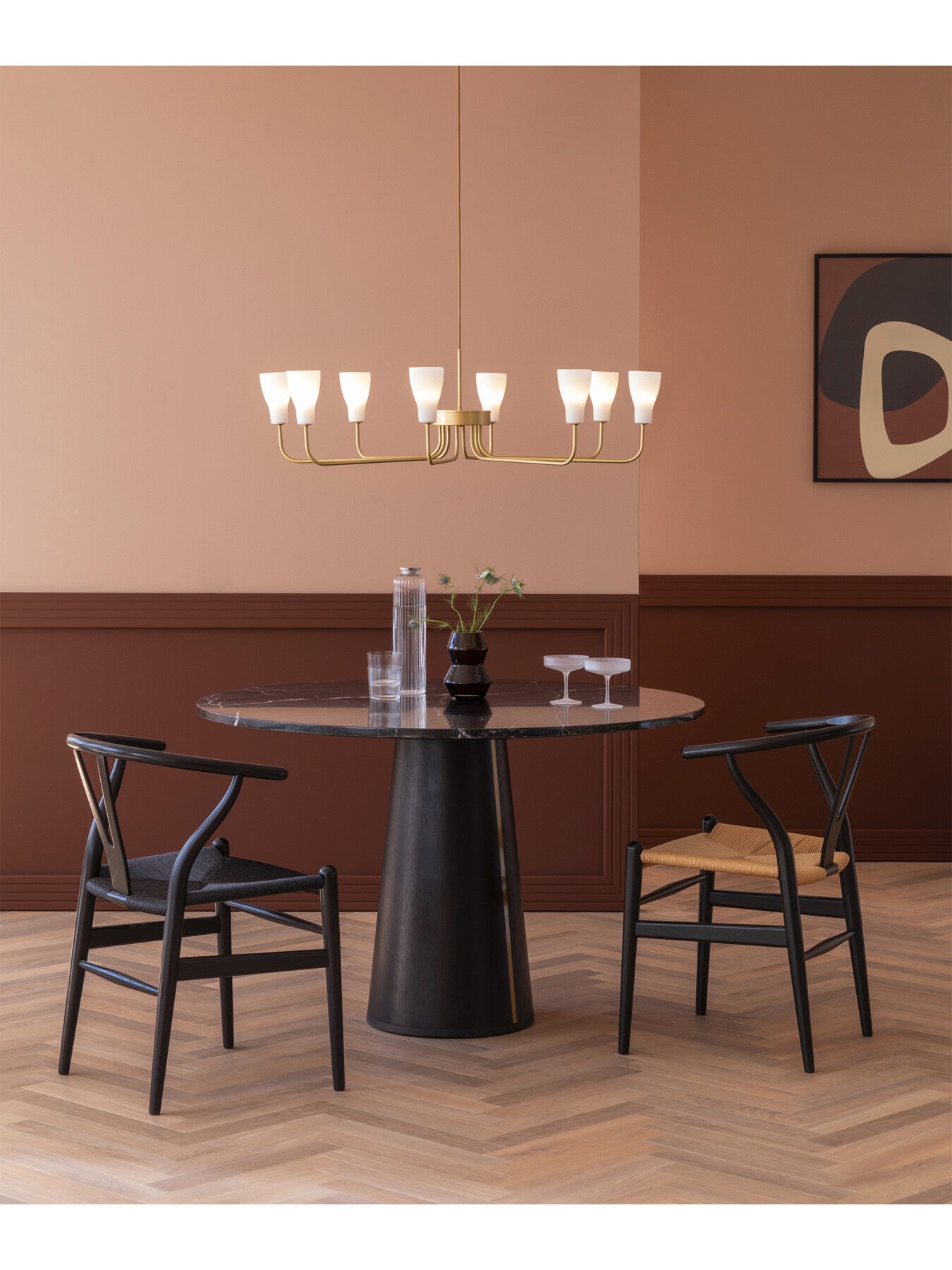 Ophelia 8 Arm Chandelier Brushed Brass