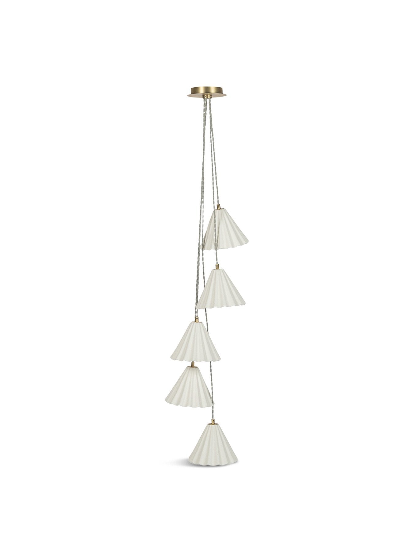 Monroe Porcelain 5 Light Chandelier White/Brushed Gold