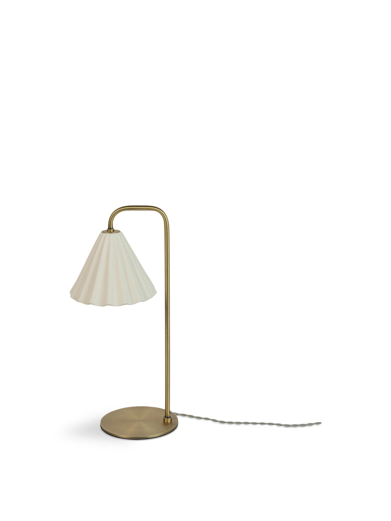 Monroe Porcelain Table Lamp White/Brushed Gold