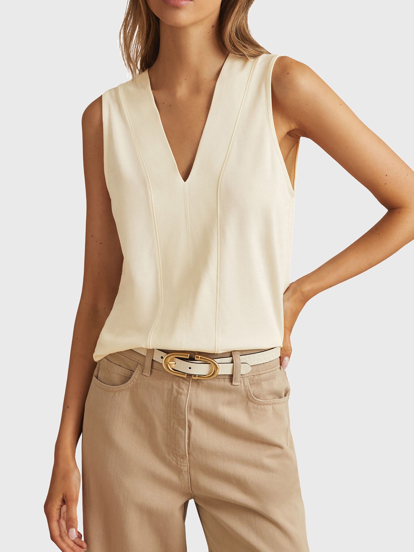 Mira V-Neck Shell Top