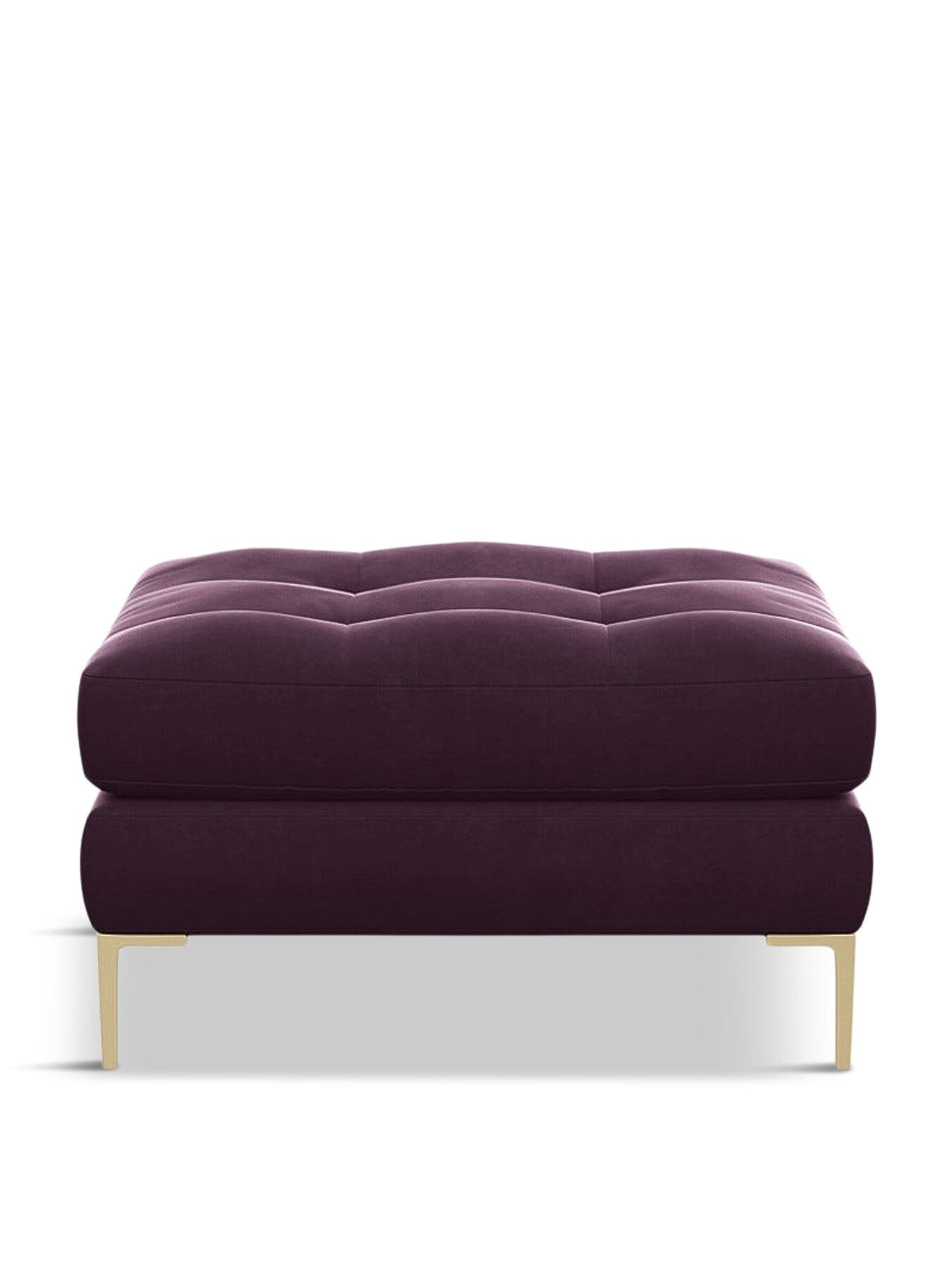 Eton Footstool Velvet Grape Brass Feet
