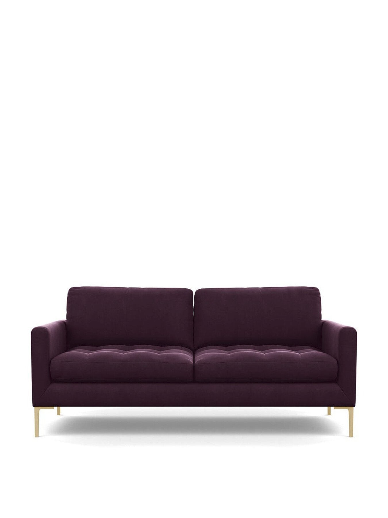 Eton Footstool Velvet Grape Brass Feet
