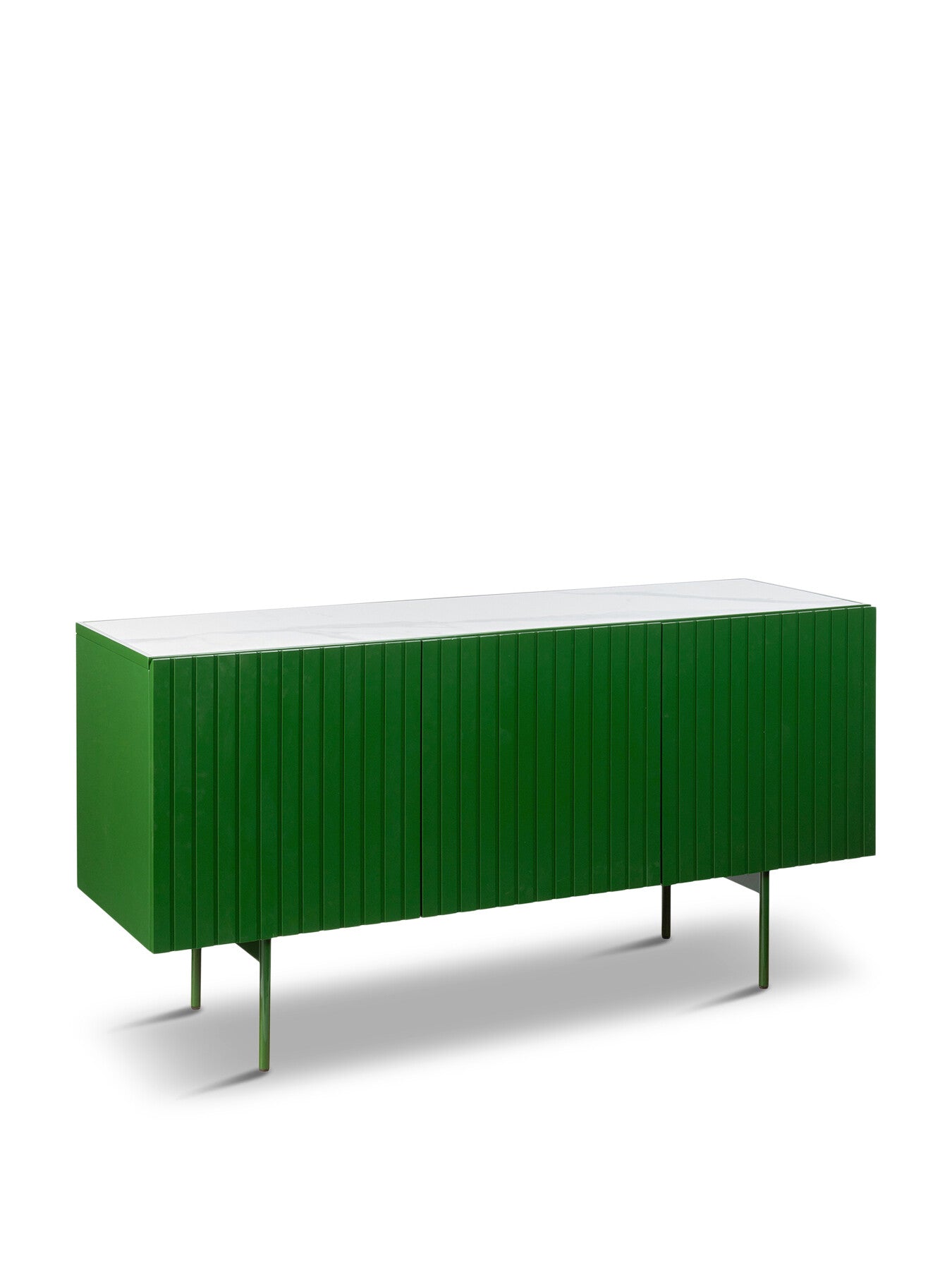 Riga Sideboard White Ceramic High Gloss Green