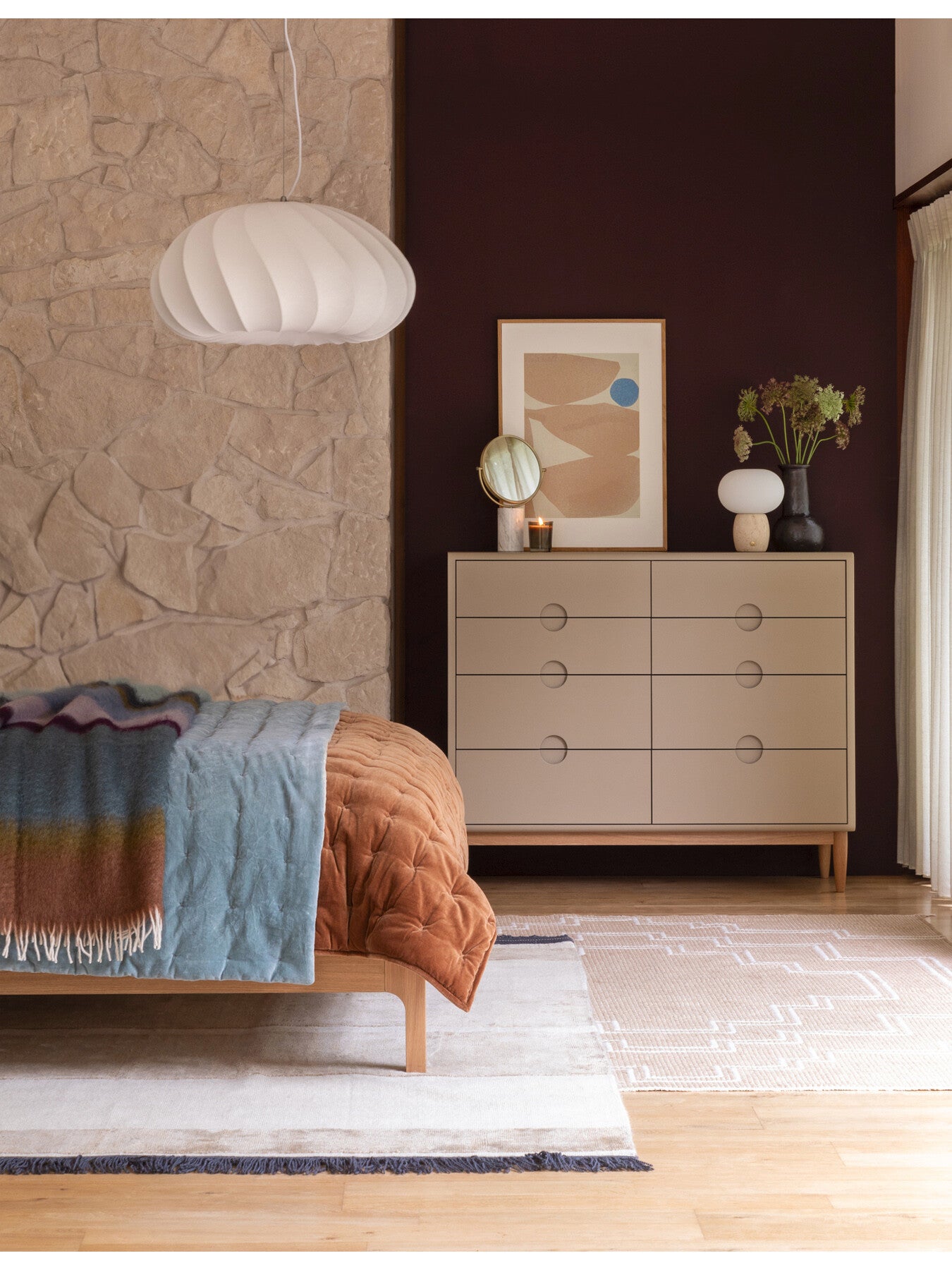 Amira Wide Chest of Drawers Painted Oatmeal