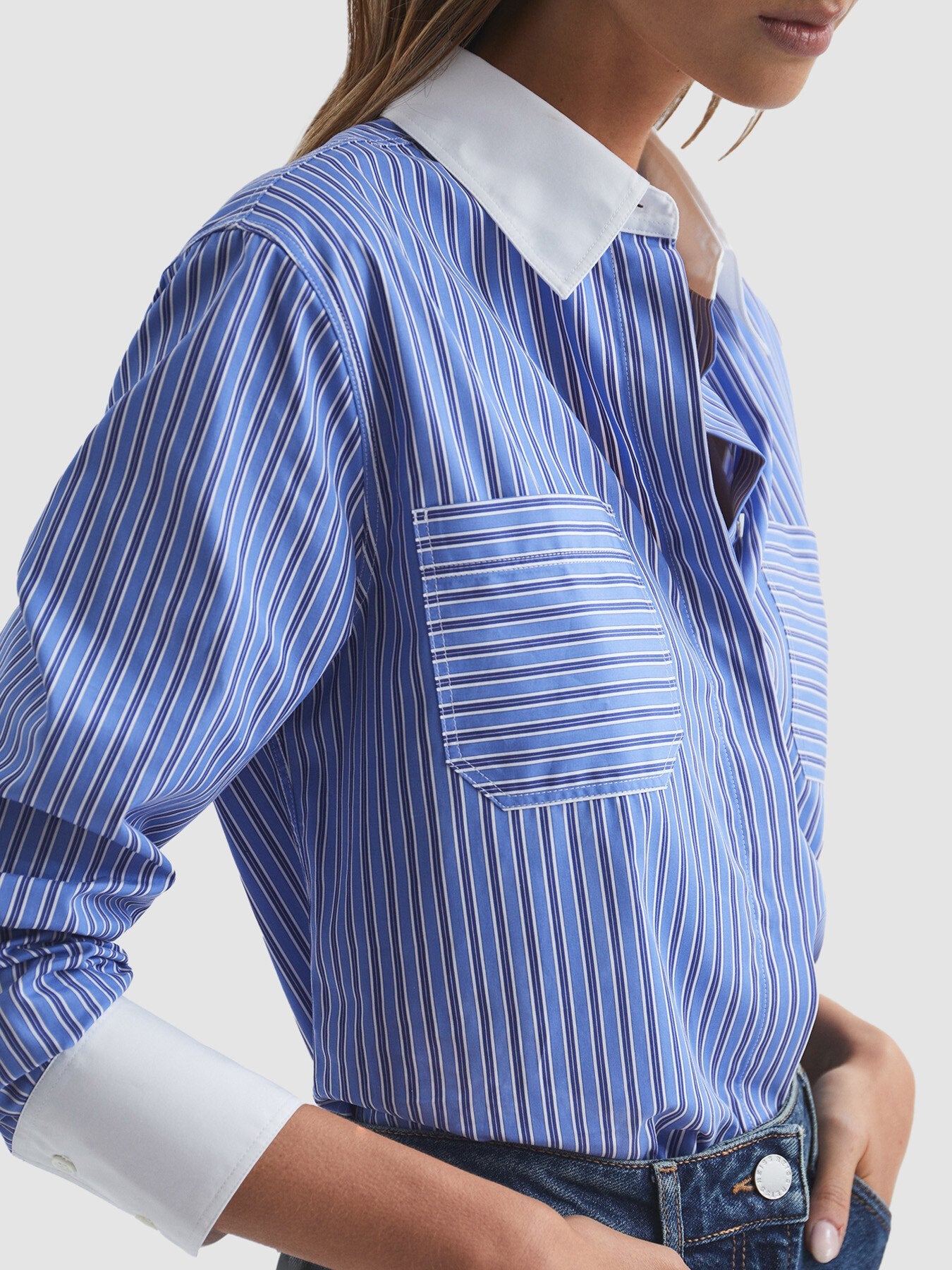 Grace Contrast Stripe Collared Shirt