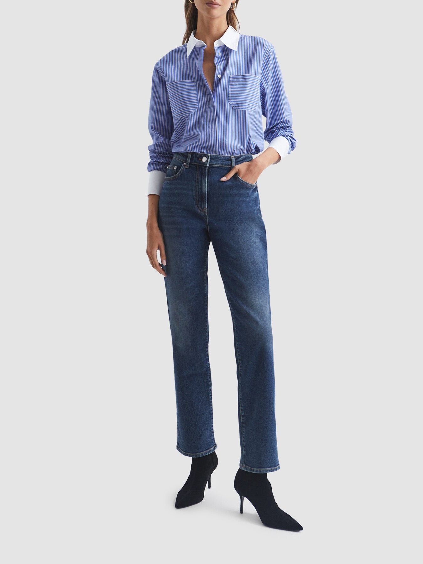 Grace Contrast Stripe Collared Shirt