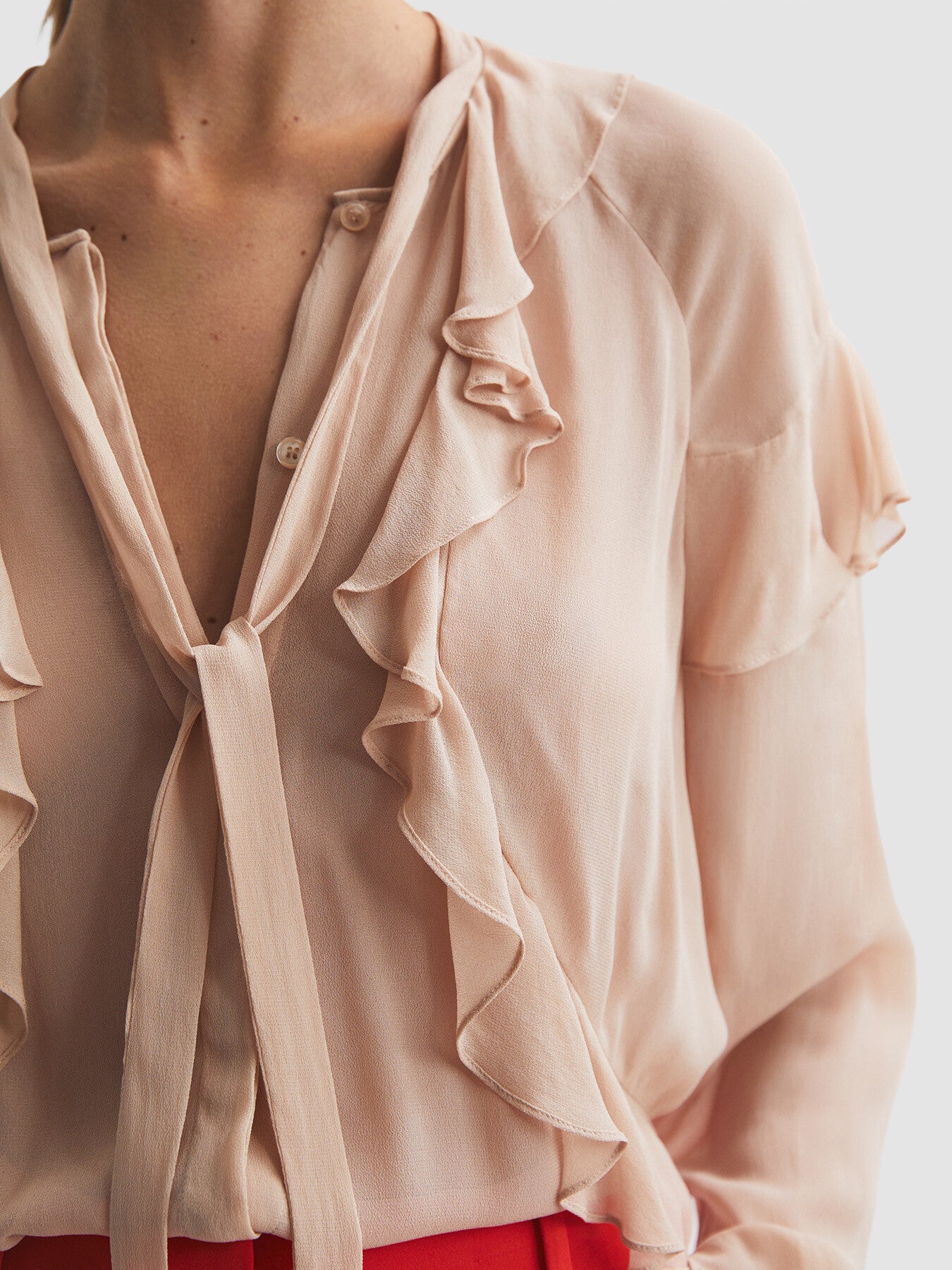 Winnie Sheer Ruffle Blouse