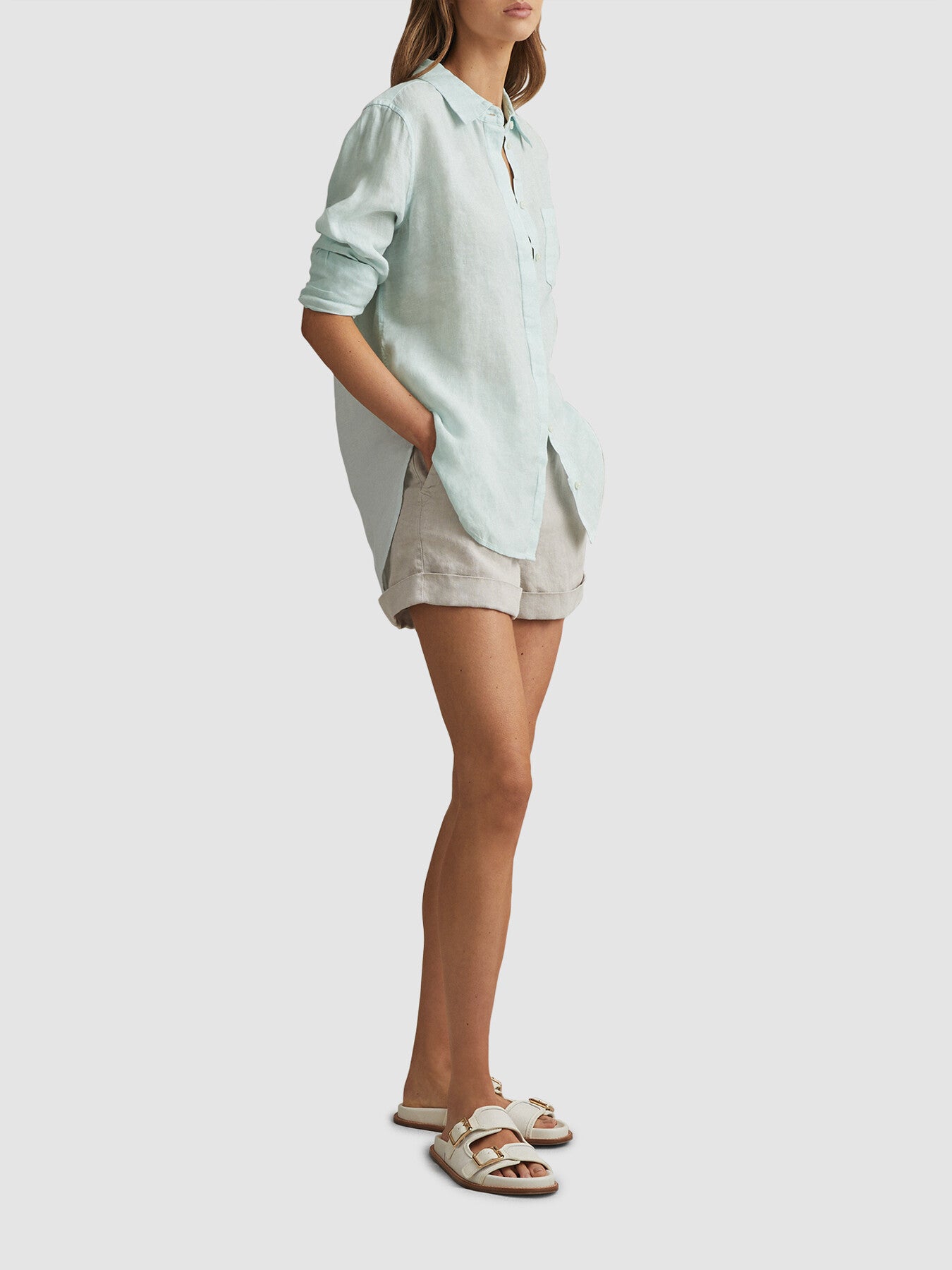 Belle Linen Button-Through Shirt