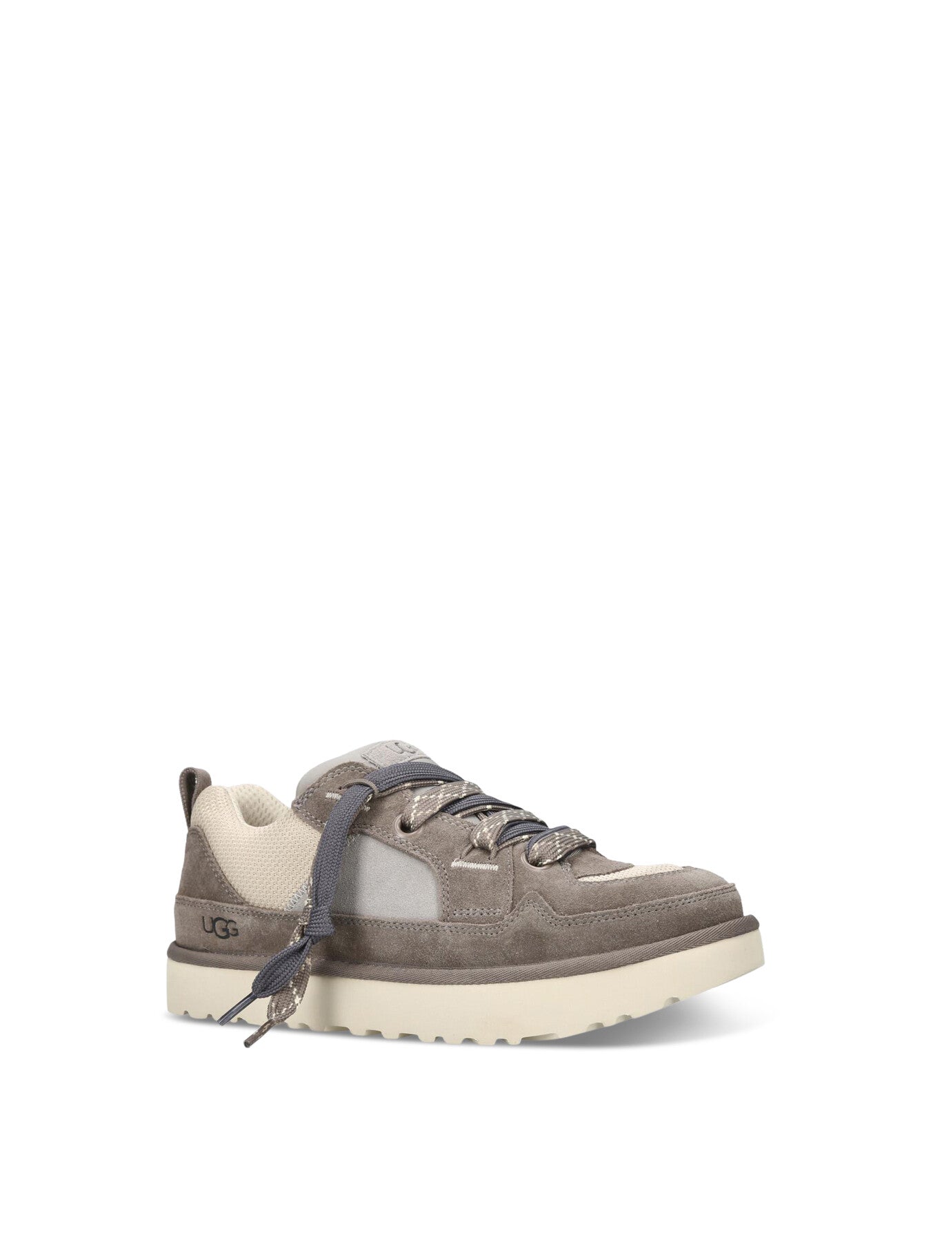 Lo Lowmel Suede Lace Up Trainers Taupe