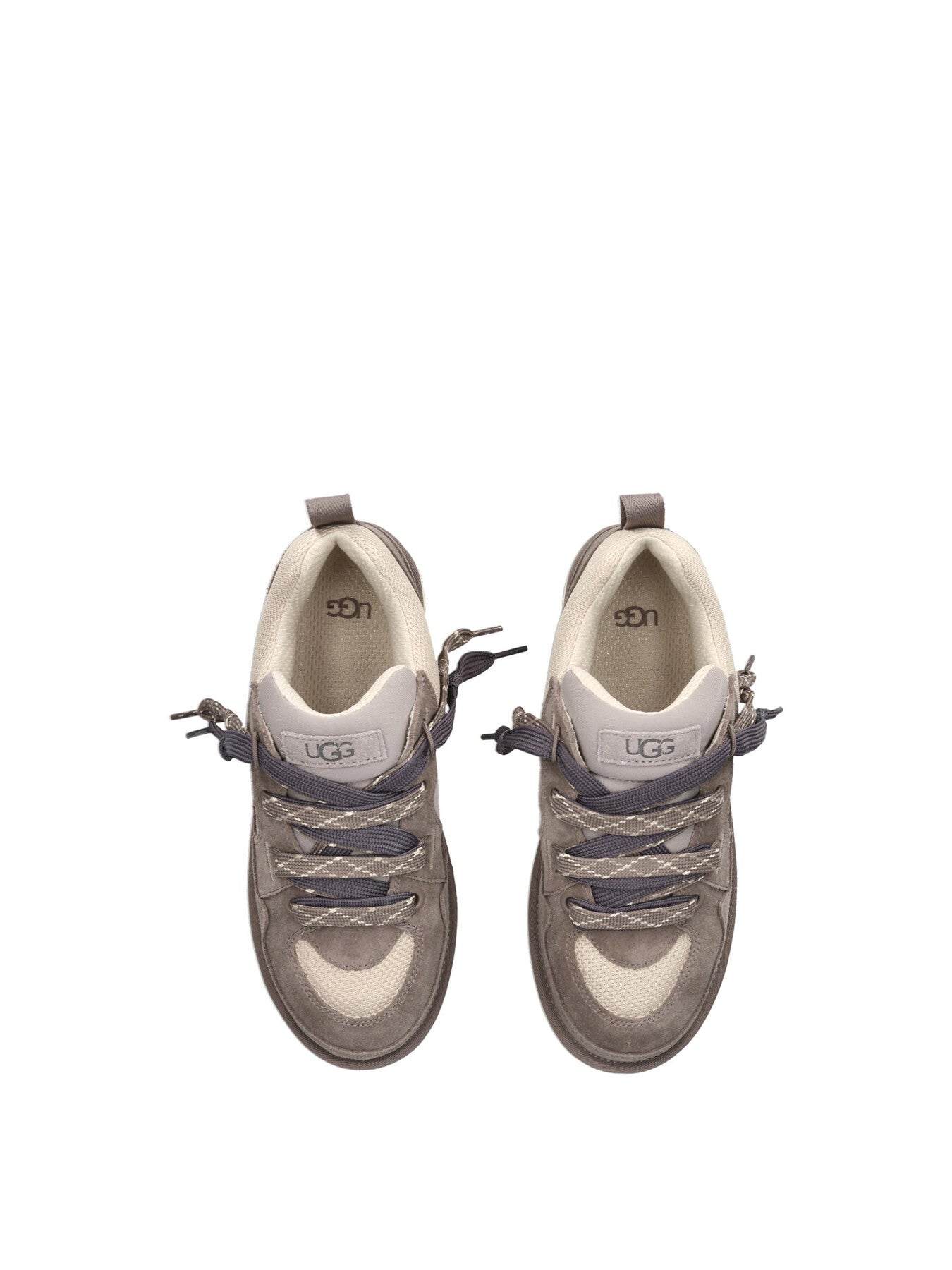Lo Lowmel Suede Lace Up Trainers Taupe