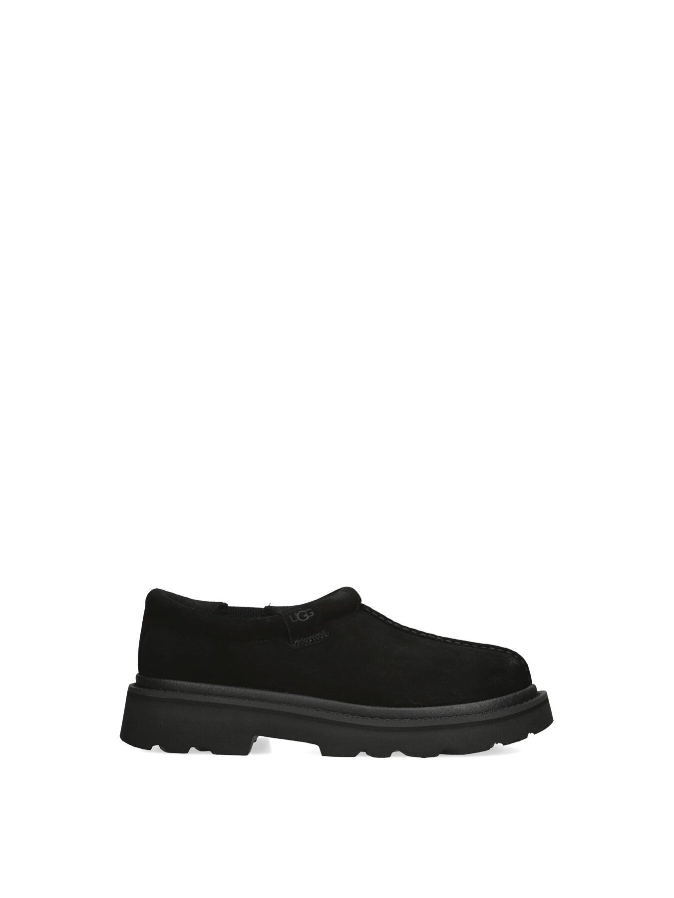 Tasman Lug Suede Mules Black