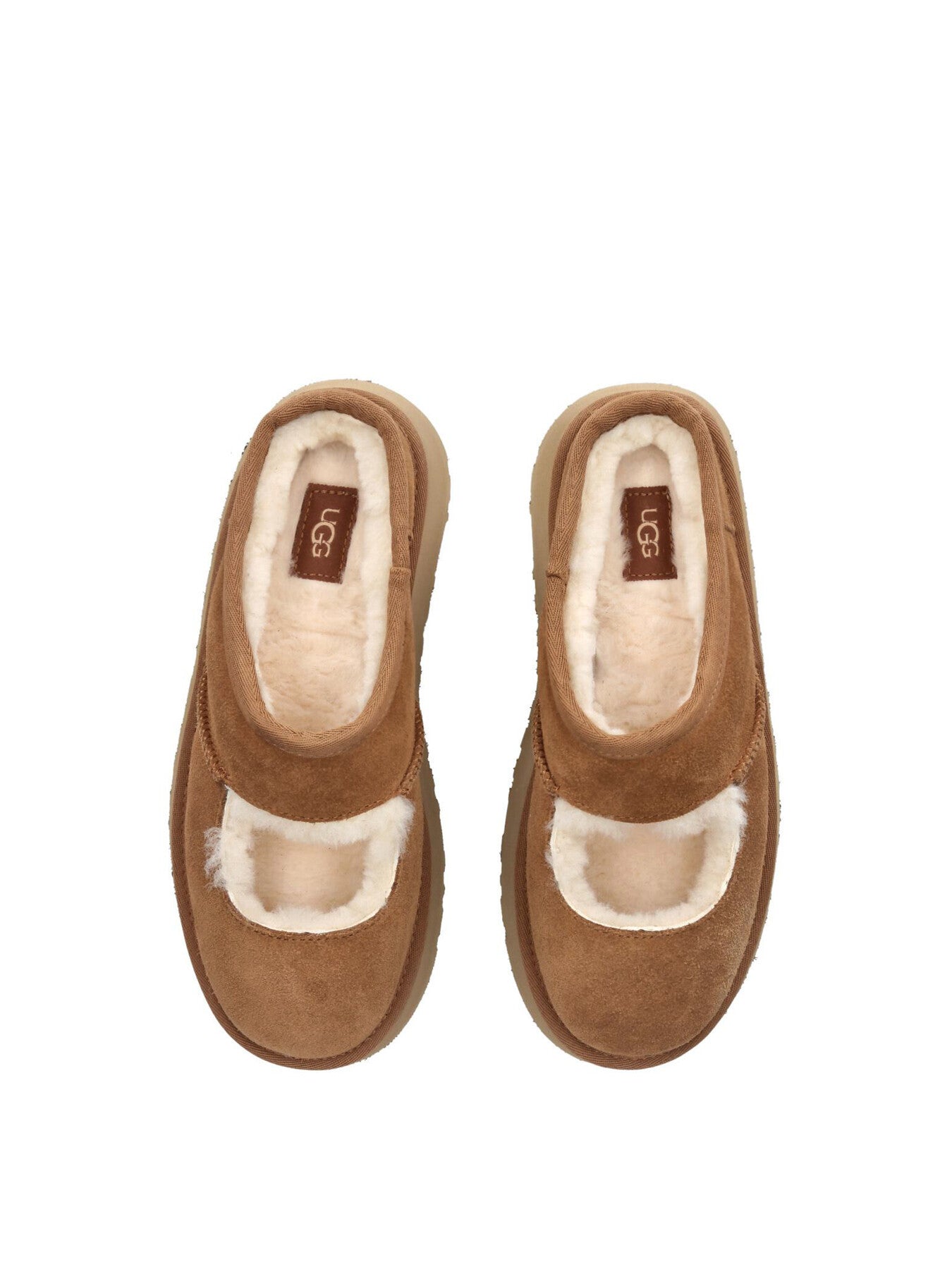 Bea Mary Jane Suede Flatform Chestnut