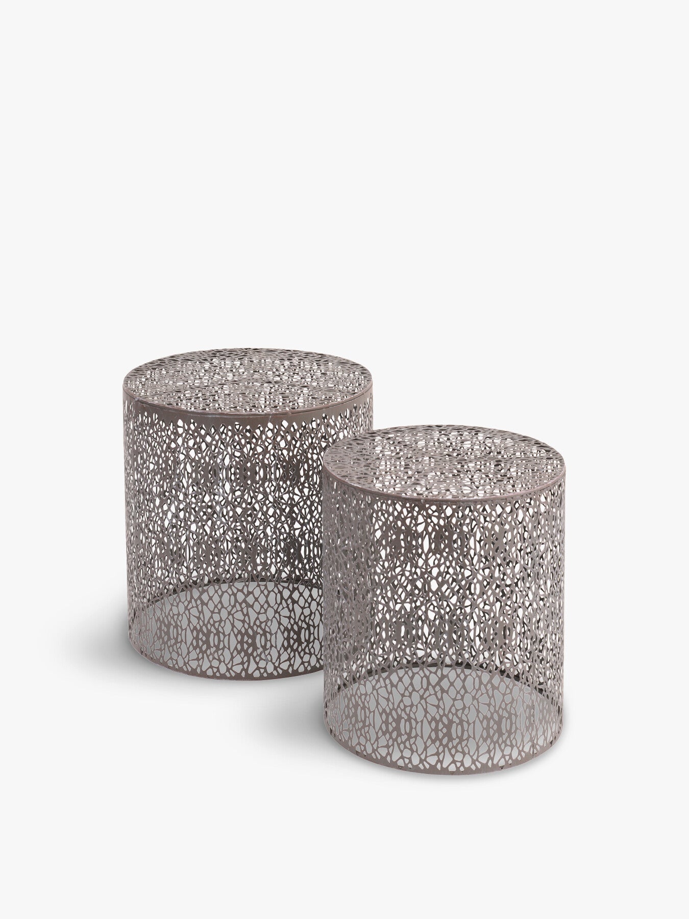 Caprio Set Of Two Nesting Side Tables with Antique Grey