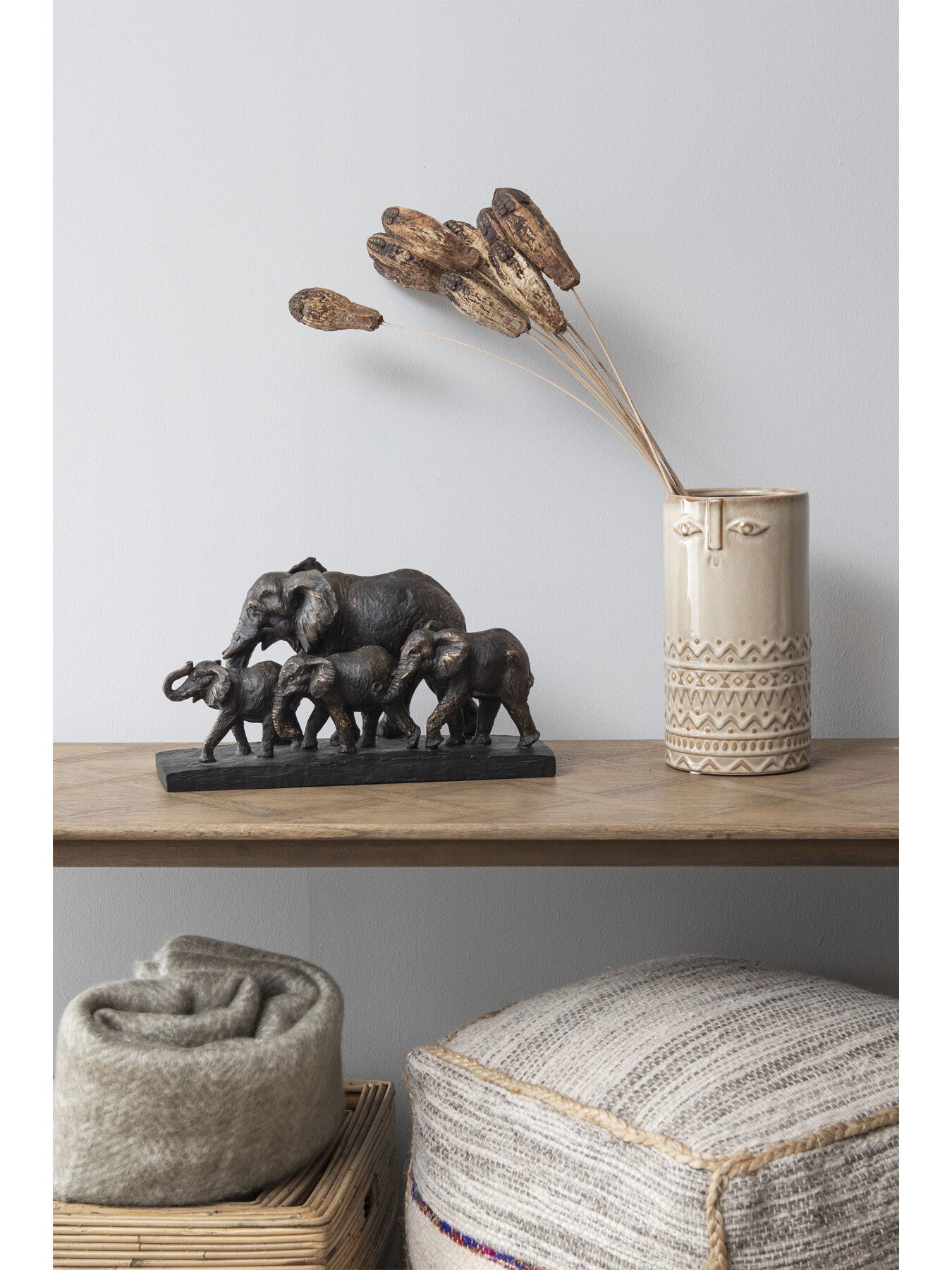Antique Parade Of Elephants Sculpture