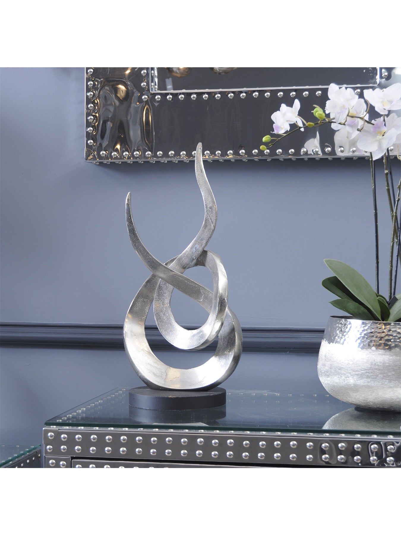 Entwined Flame Aluminium Sculpture Large
