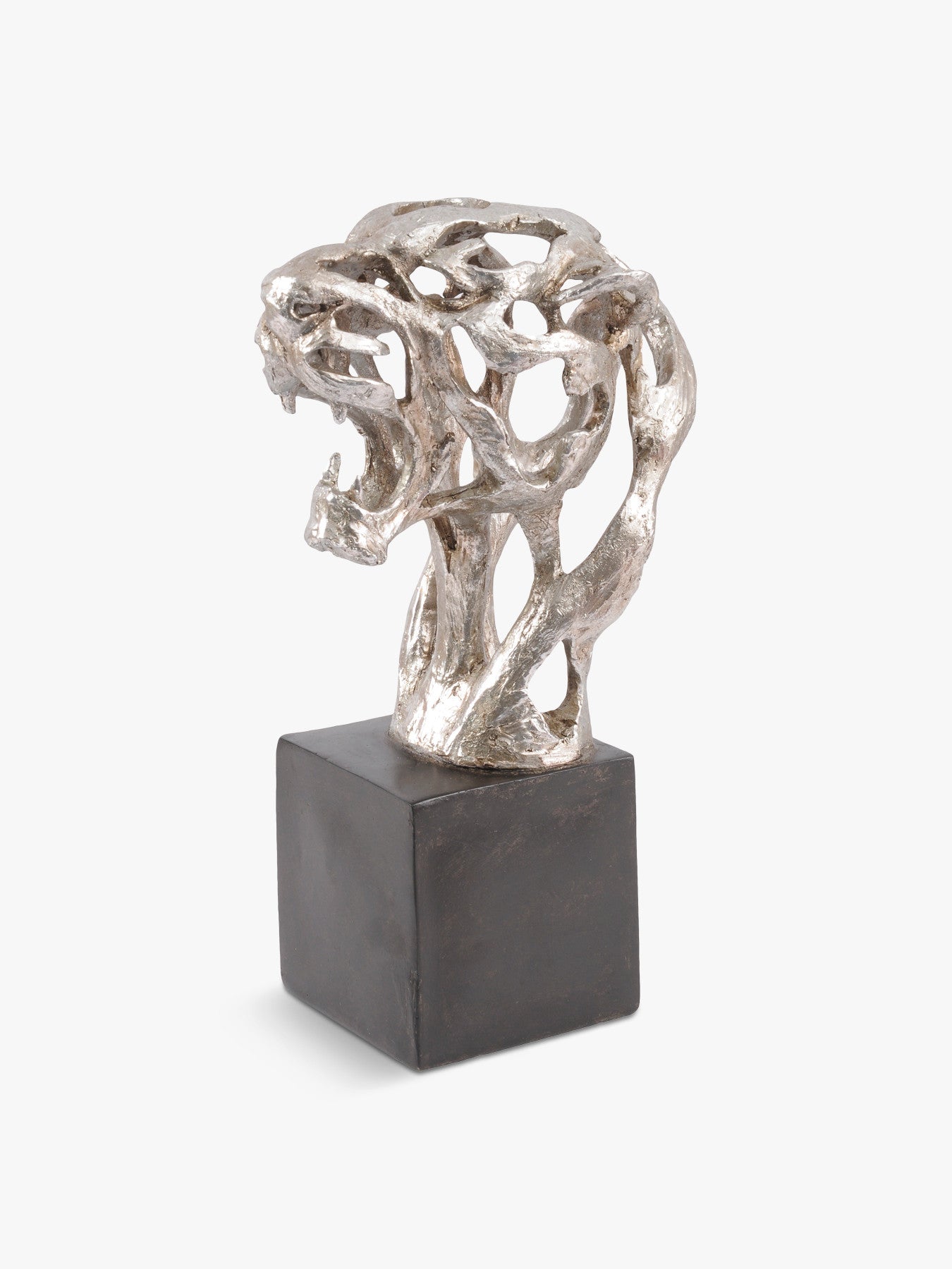Addo Abstract Tiger Head Sculpture in Resin