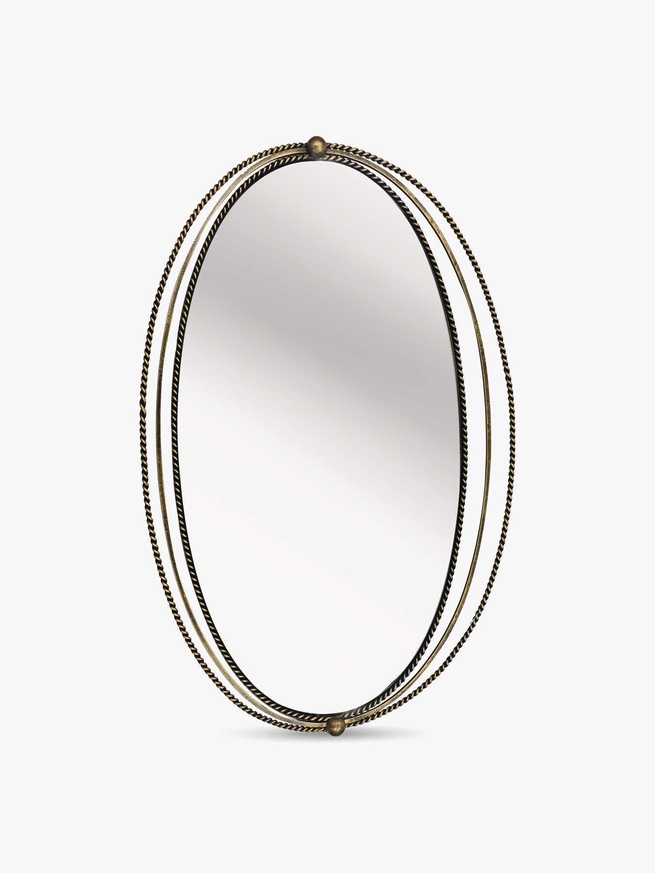 Carrick Oval Iron Mirror With Fine Rope Detail