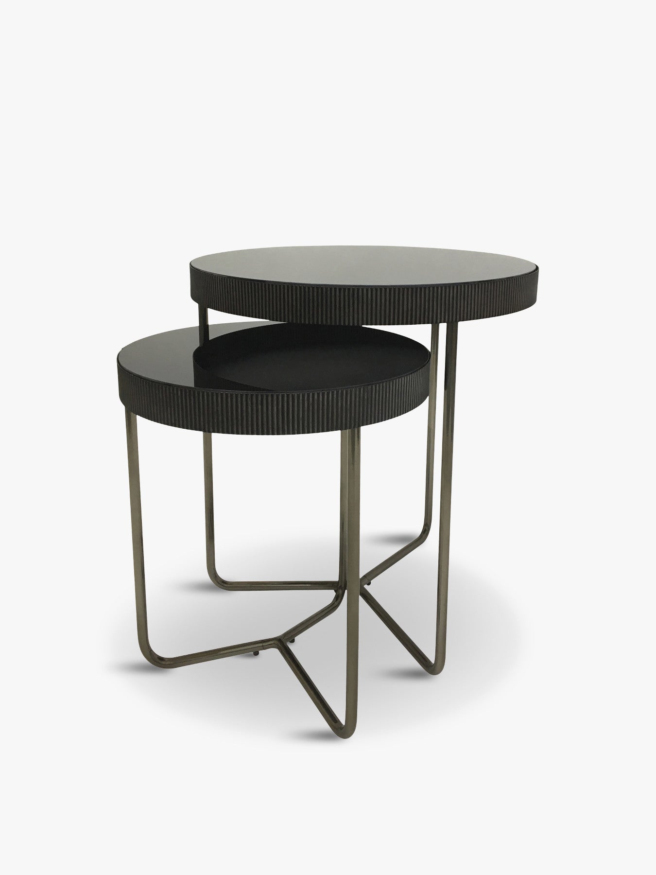 Knightsbridge Set of 2 Side Tables with Tinted G