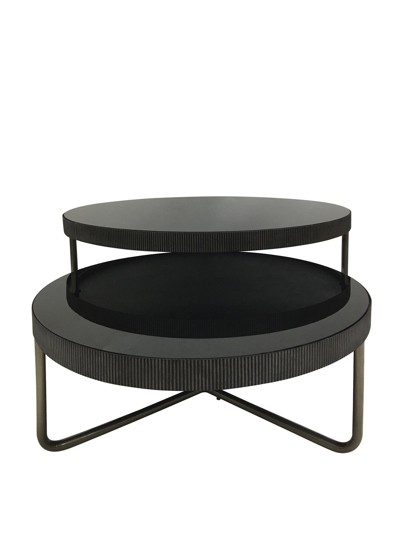 Knightsbridge Round Coffee Table Set of 2 with Tinted Glass