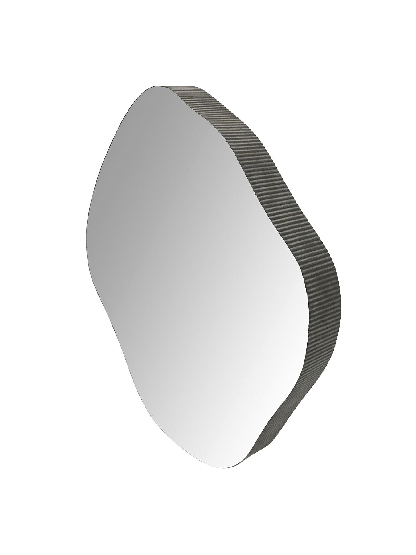 Organic Metal Framed Mirror Oak Wood Finish Medium